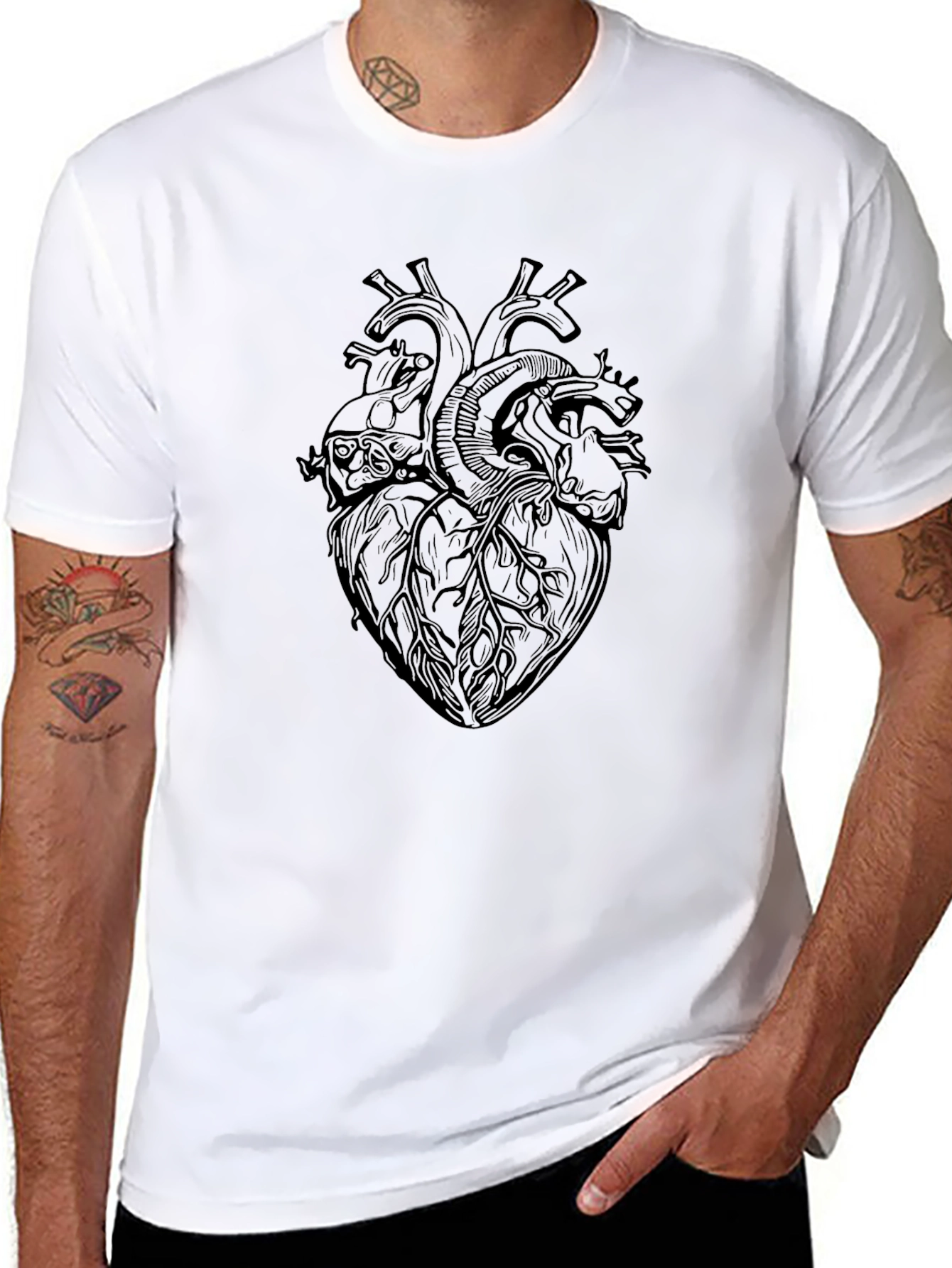 Anatomical Heart Graphic Black T-Shirt