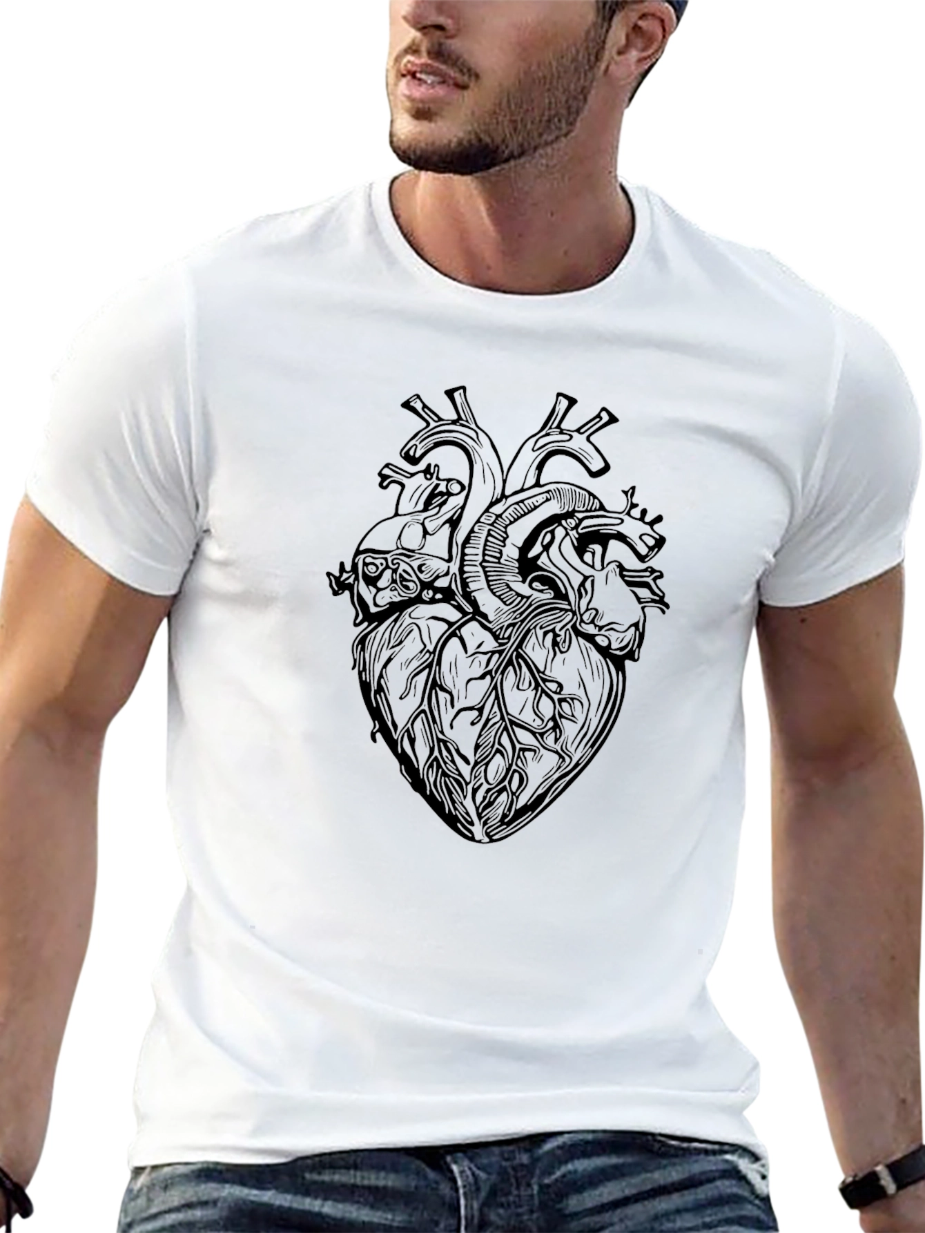Anatomical Heart Graphic Black T-Shirt