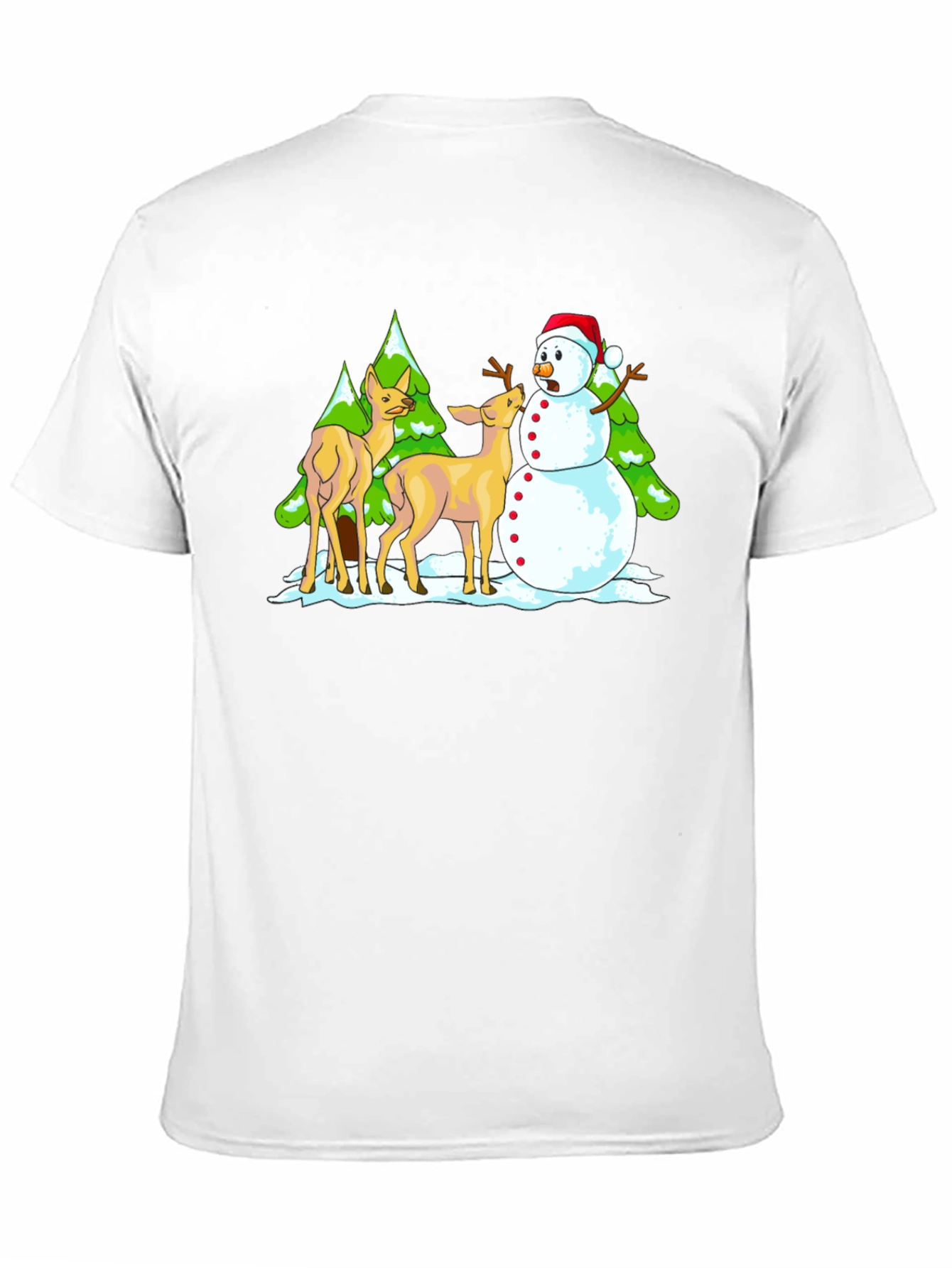 Funny Deer & Snowman Graphic Tee