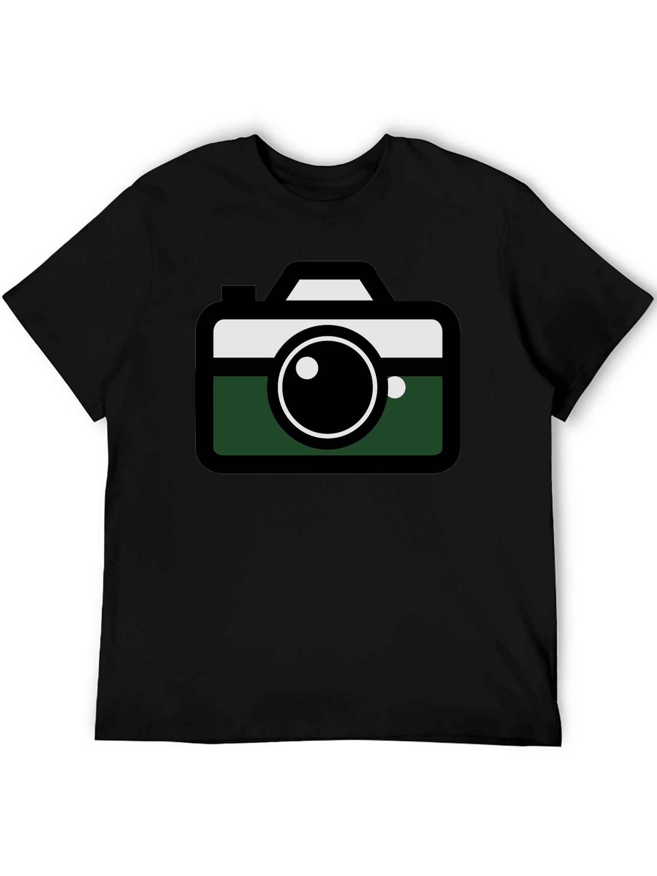 Camera Graphic Tee - Modern Design Black Shirt