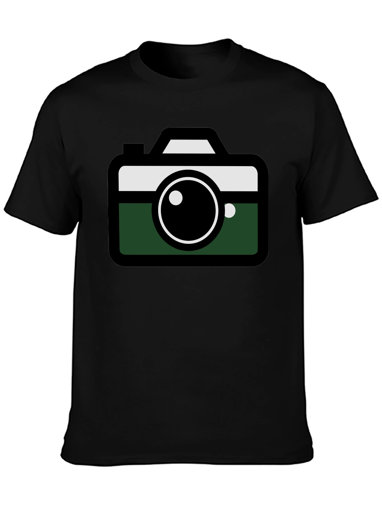 Camera Graphic Tee - Modern Design Black Shirt