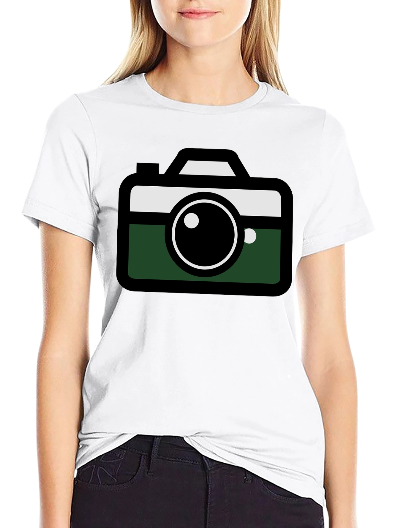 Camera Graphic Tee - Modern Design Black Shirt