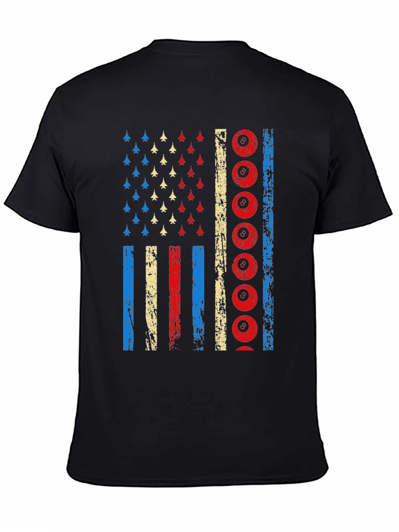 Patriotic Billiards 8-Ball American Flag Graphic T-Shirt