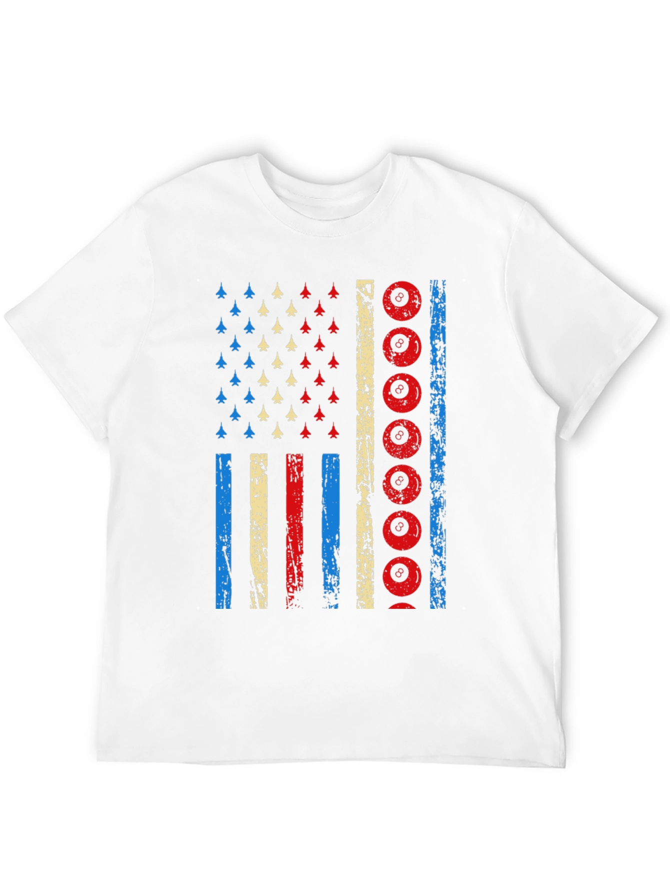 Patriotic Billiards 8-Ball American Flag Graphic T-Shirt