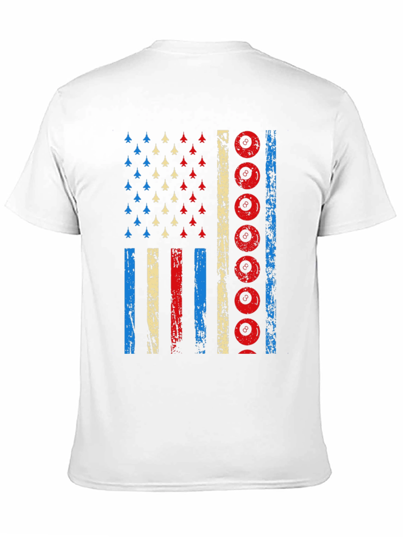 Patriotic Billiards 8-Ball American Flag Graphic T-Shirt