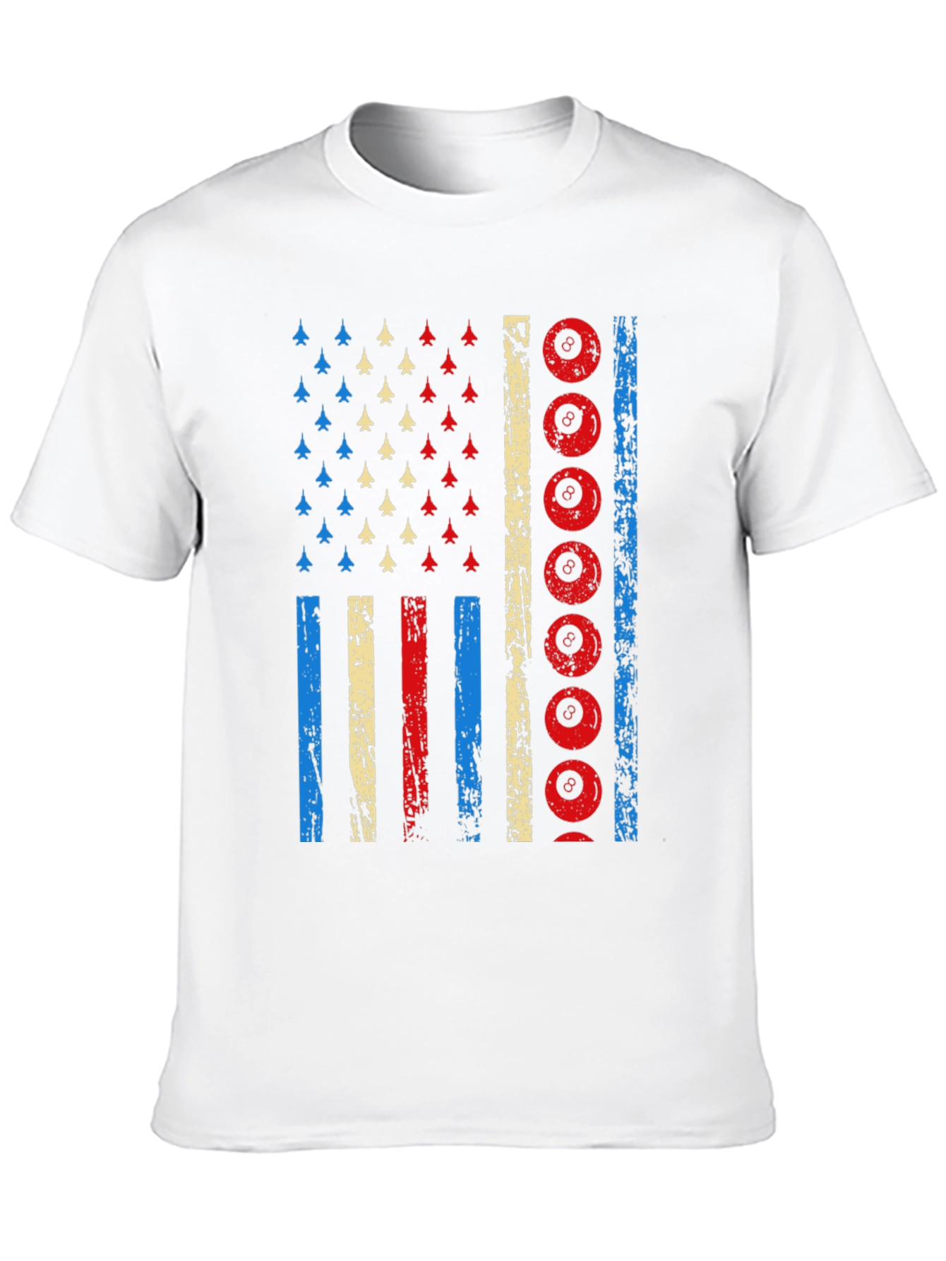 Patriotic Billiards 8-Ball American Flag Graphic T-Shirt