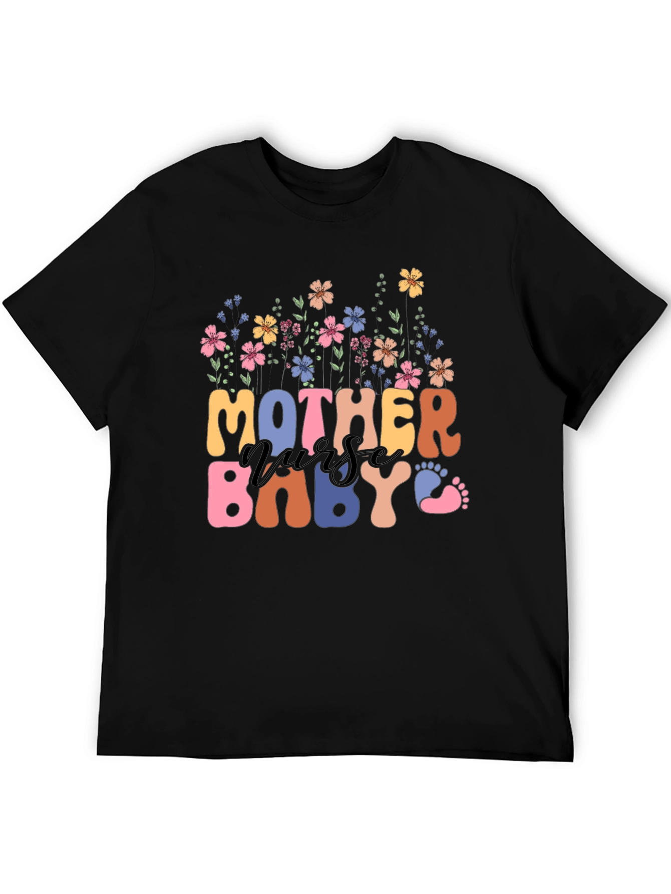 Mother Nurse Baby Floral Graphic Tee