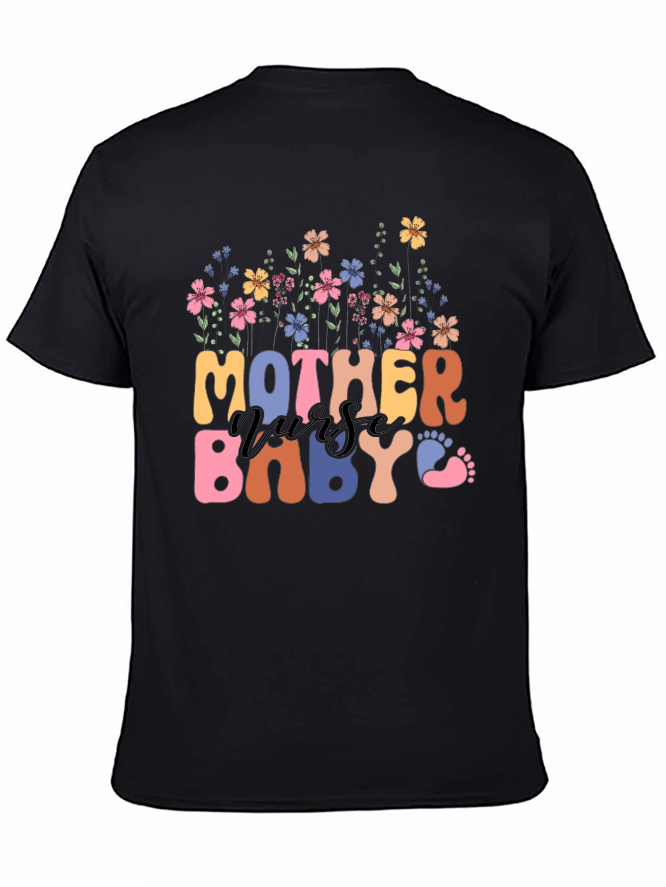 Mother Nurse Baby Floral Graphic Tee