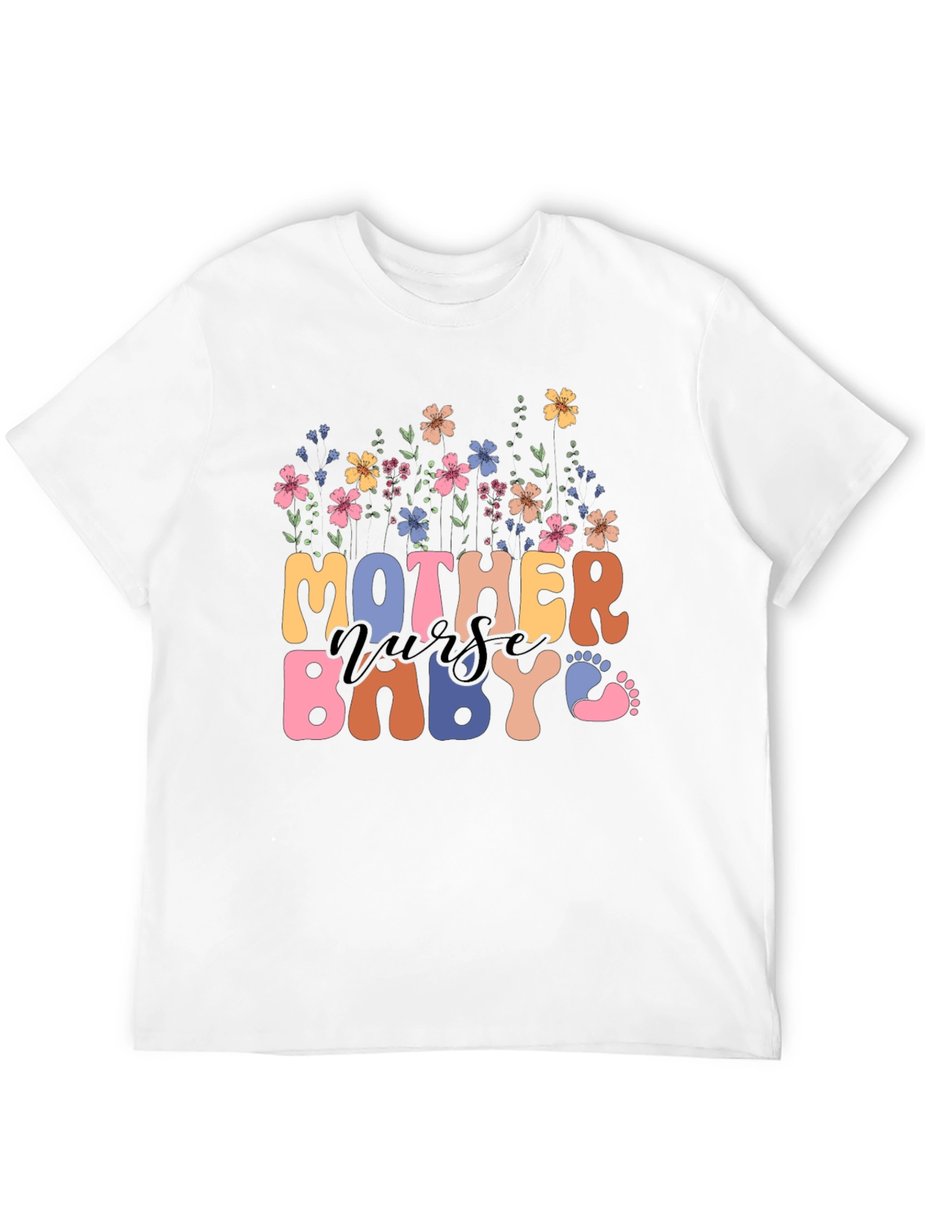 Mother Nurse Baby Floral Graphic Tee