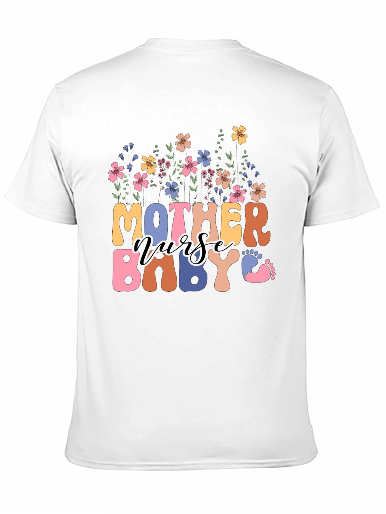 Mother Nurse Baby Floral Graphic Tee