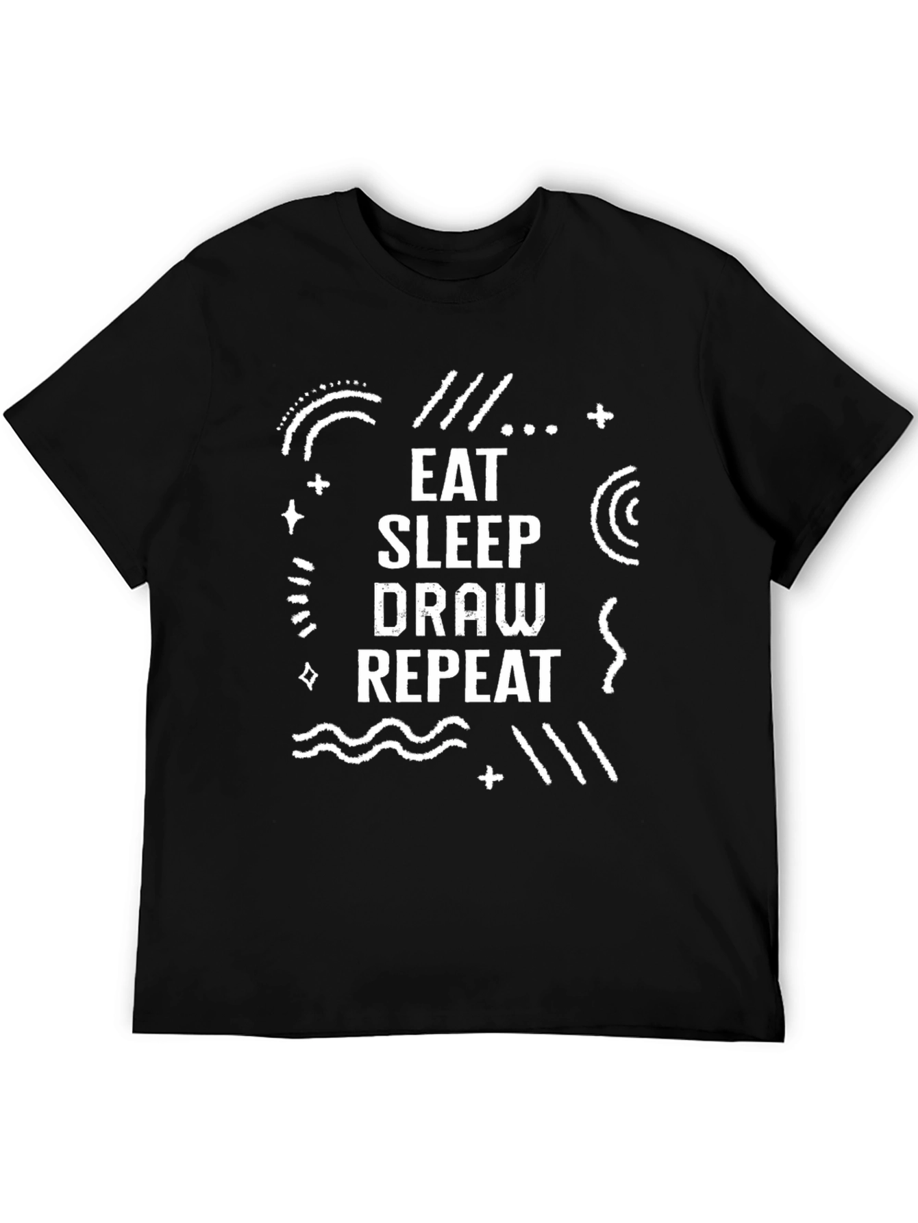 Eat Sleep Draw Repeat Black Graphic Tee