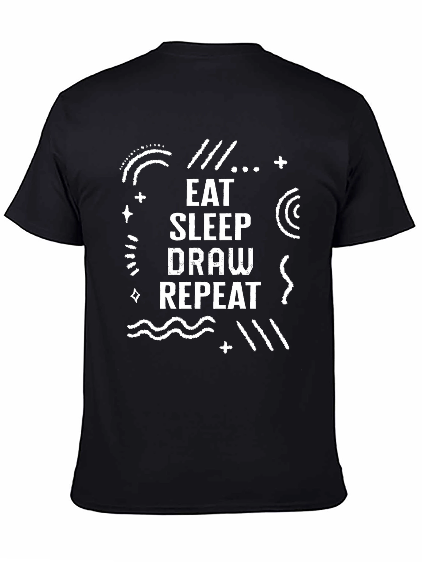 Eat Sleep Draw Repeat Black Graphic Tee