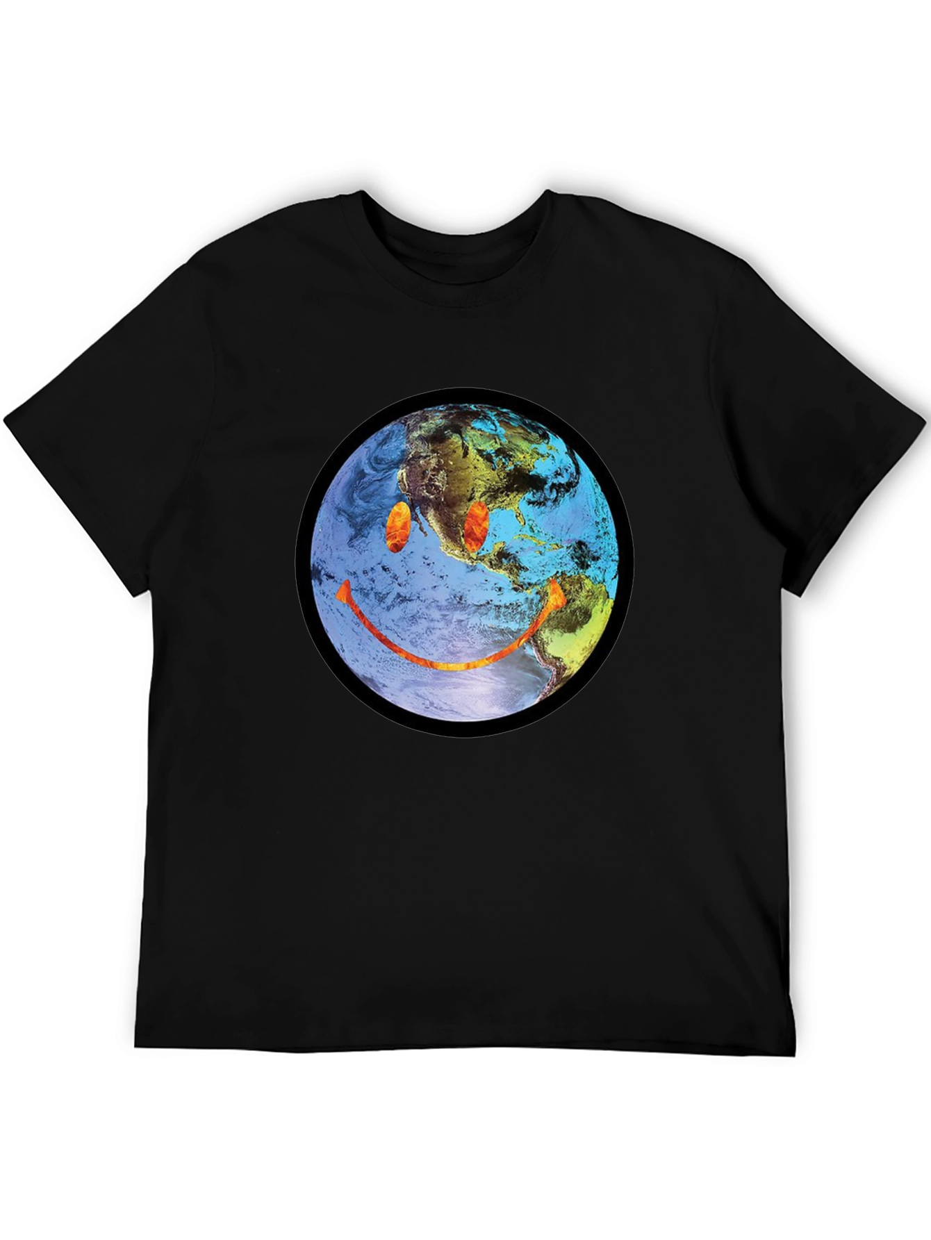 Earth Smiley Graphic Tee - Black