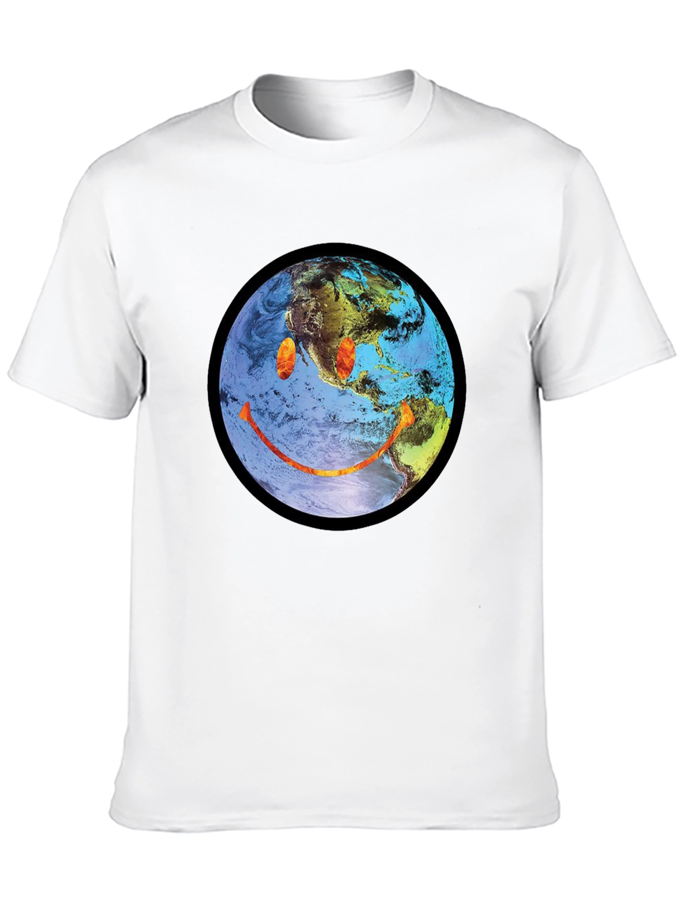 Earth Smiley Graphic Tee - Black