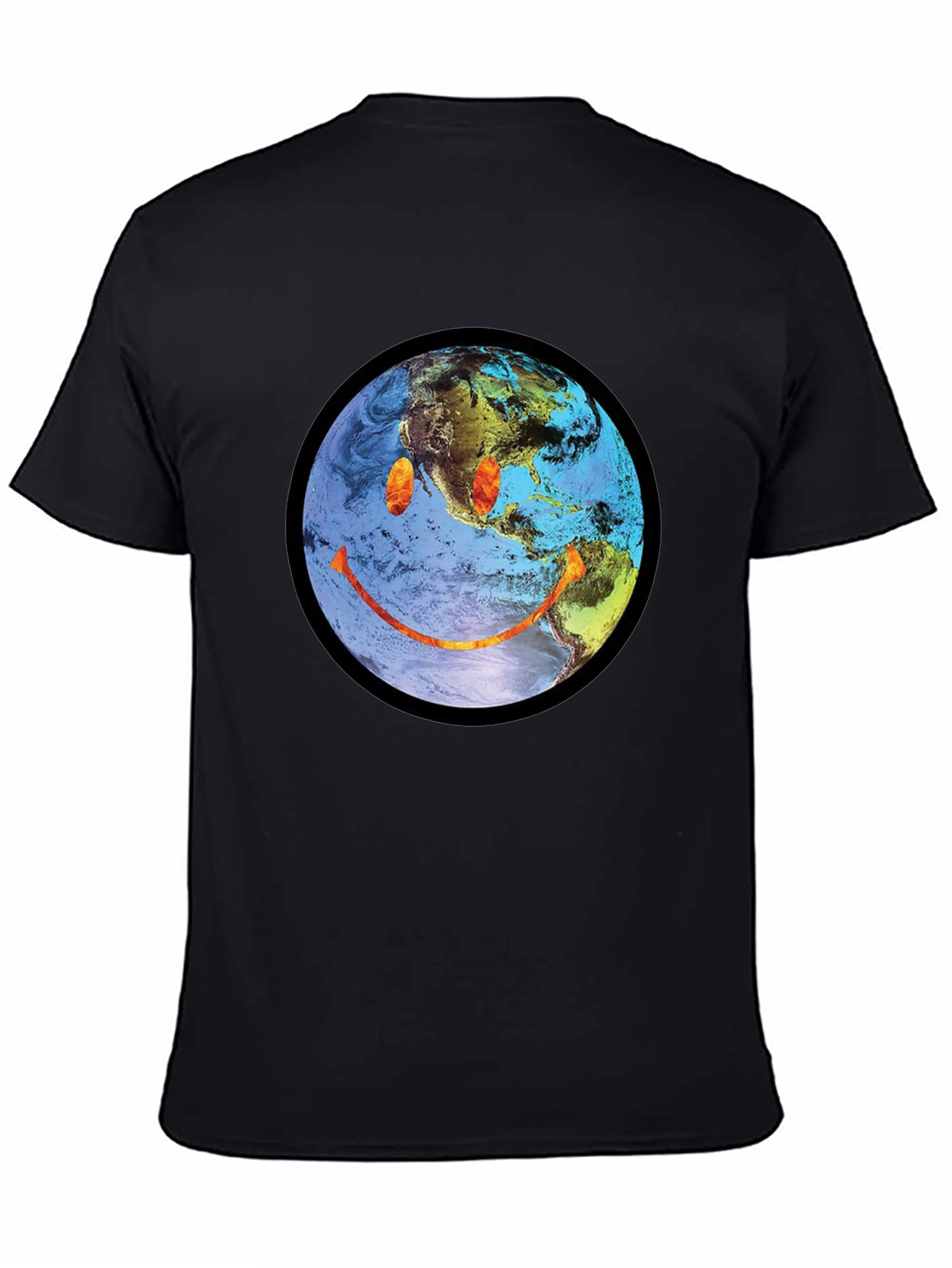 Earth Smiley Graphic Tee - Black