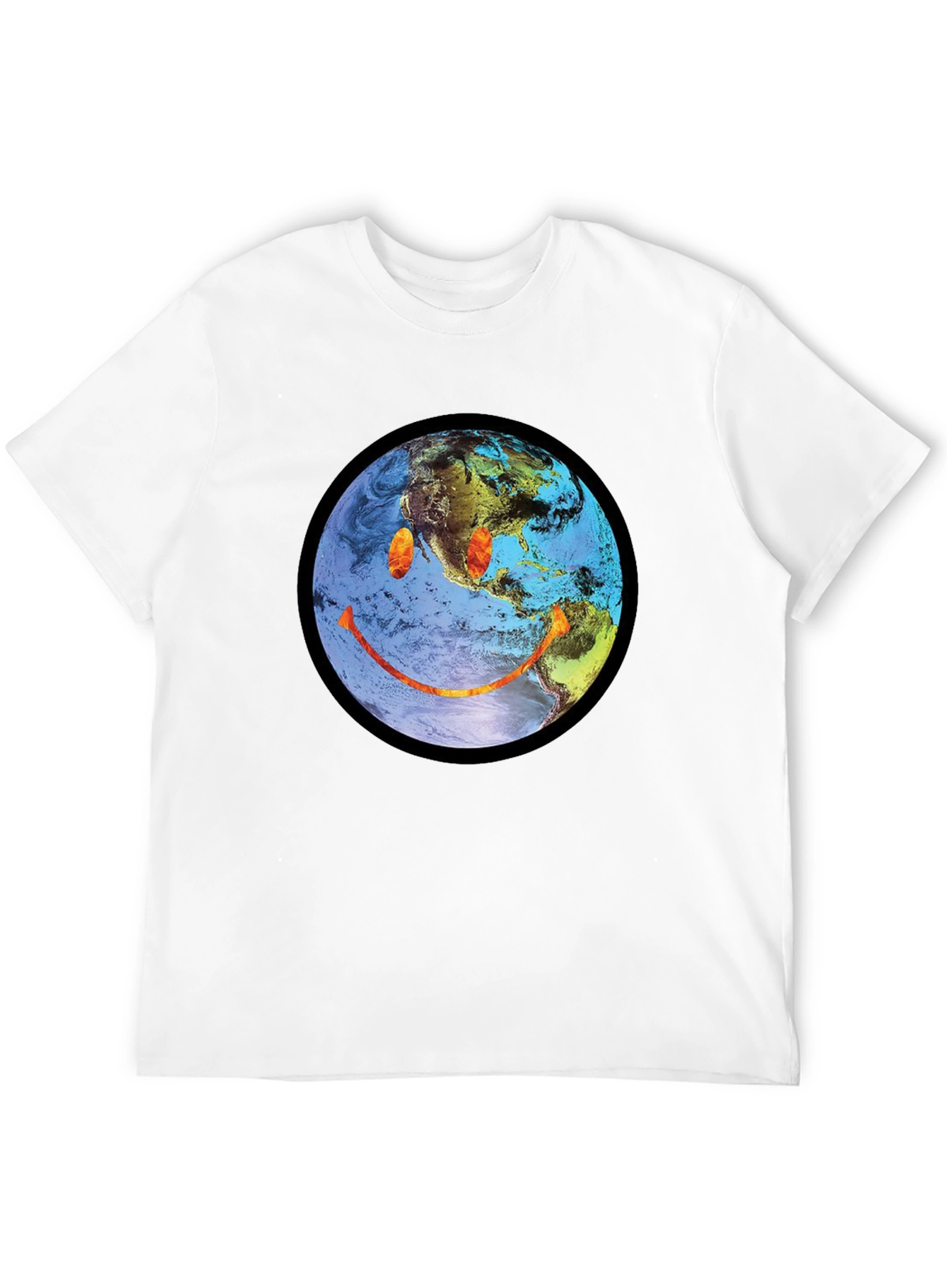 Earth Smiley Graphic Tee - Black