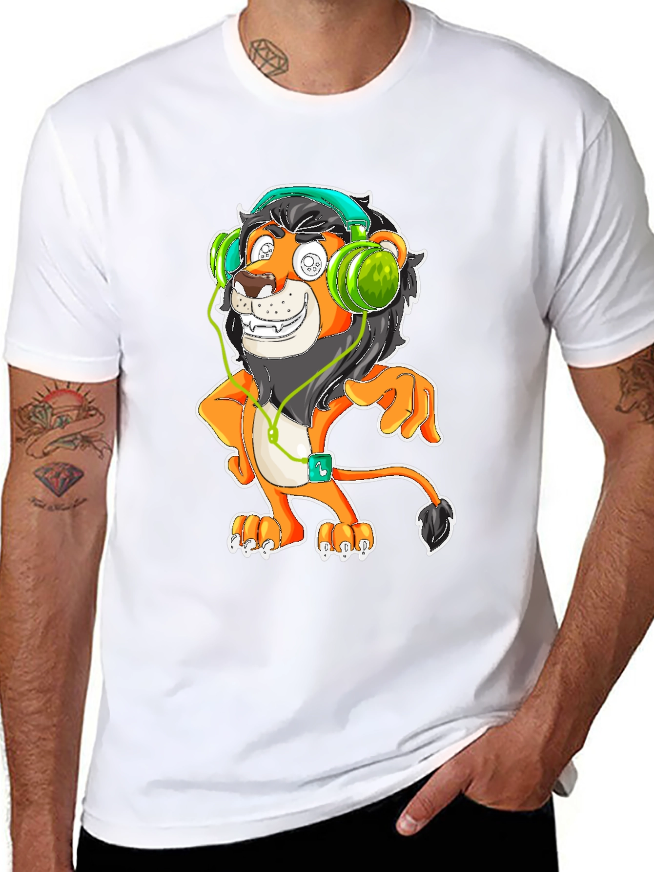 Cool Lion DJ Graphic Tee - Black
