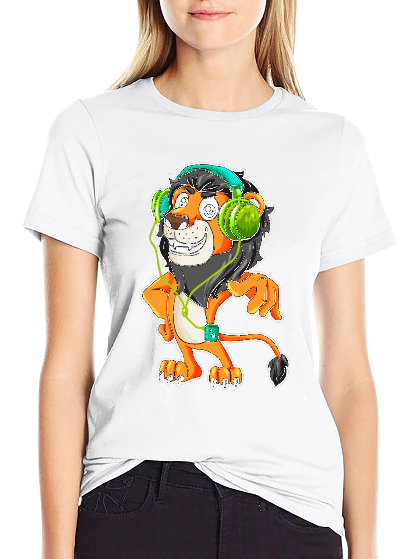 Cool Lion DJ Graphic Tee - Black