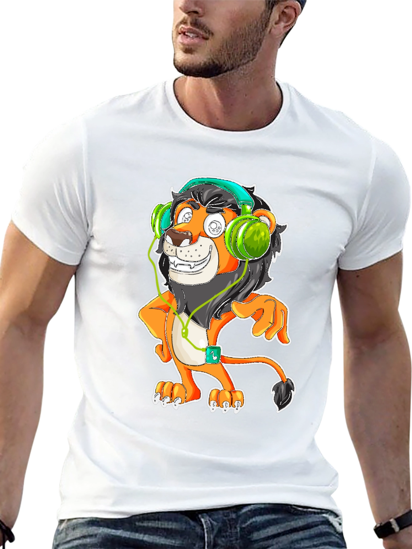 Cool Lion DJ Graphic Tee - Black