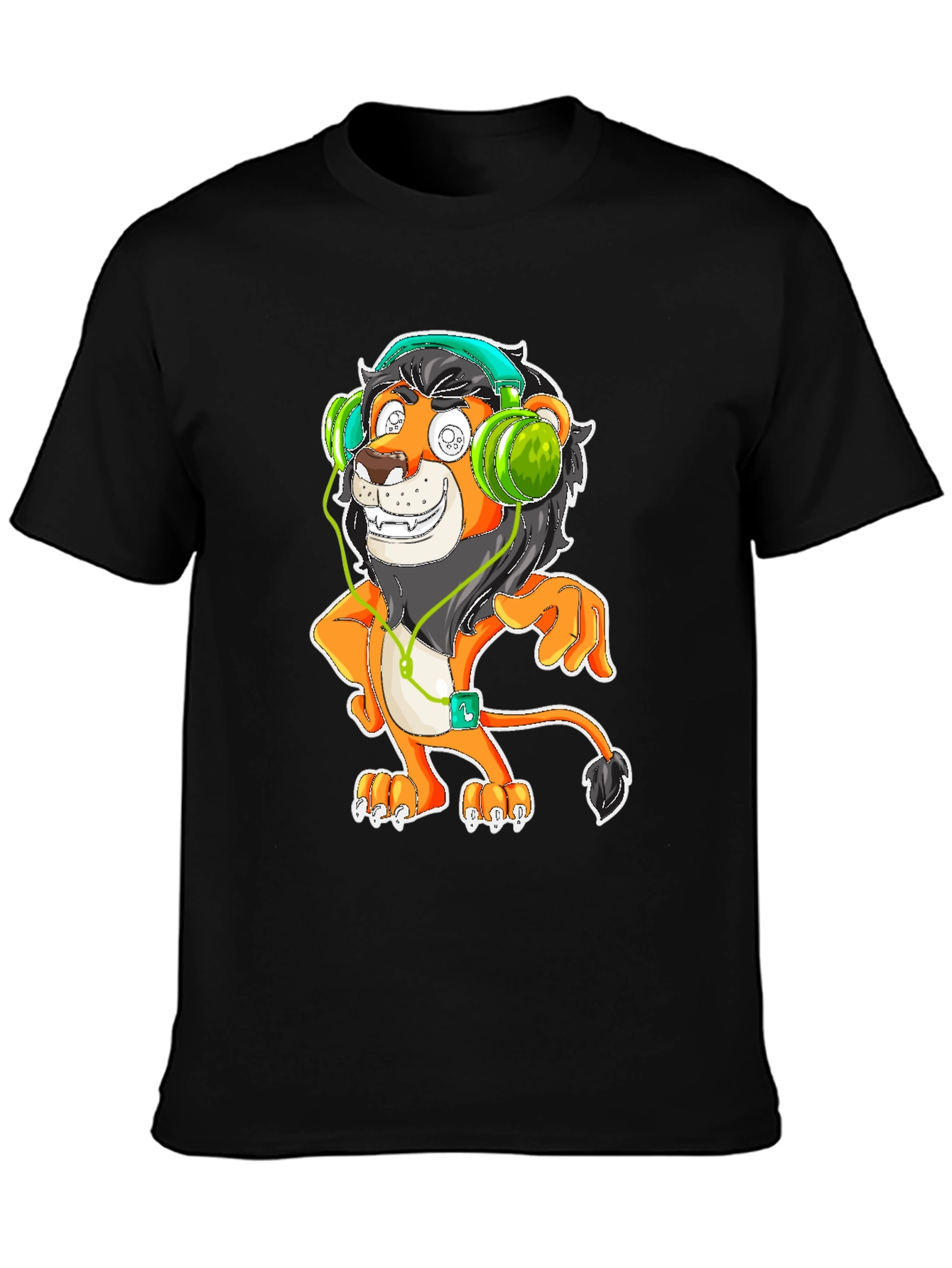 Cool Lion DJ Graphic Tee - Black