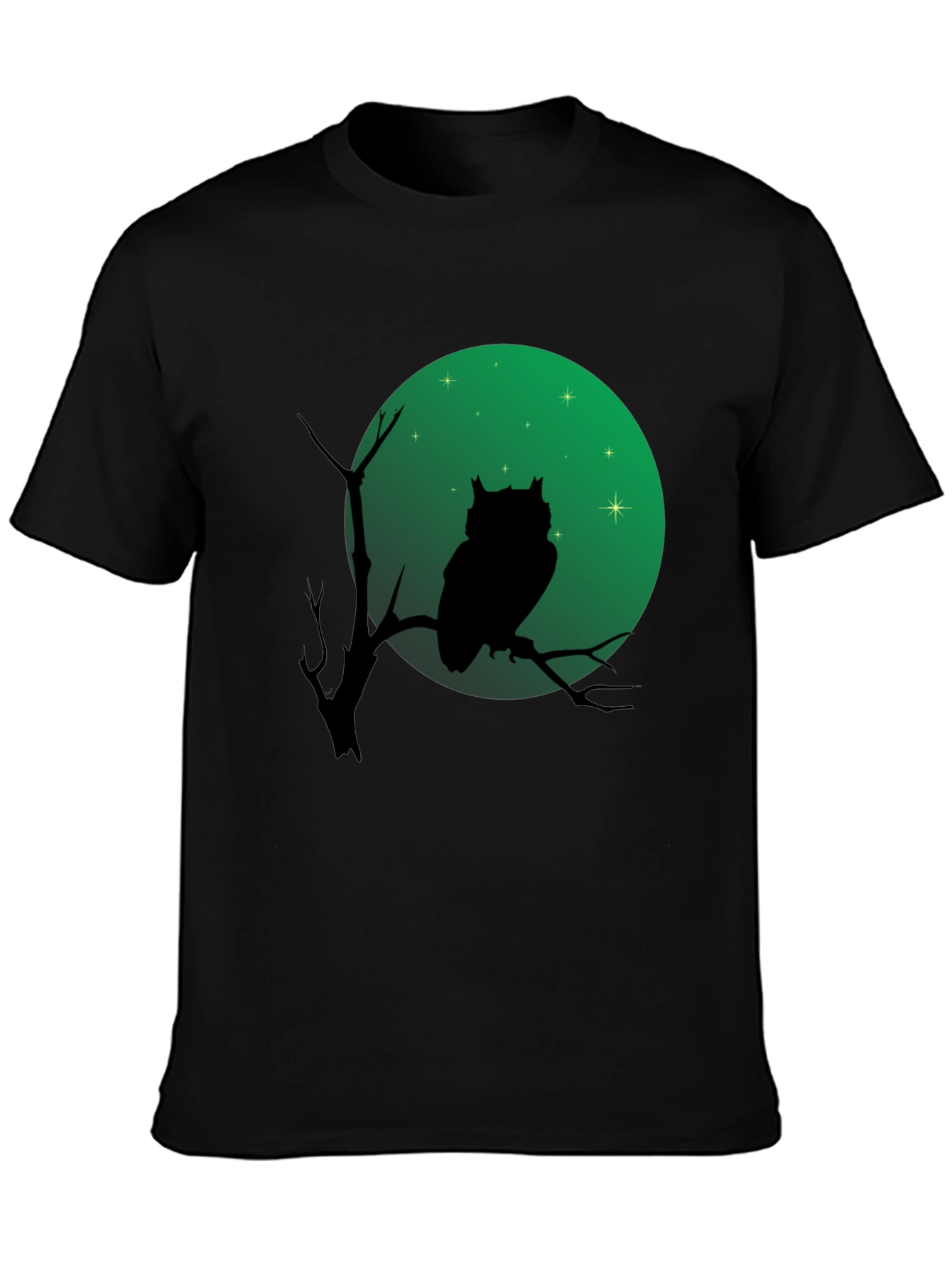 Owl Silhouette T-Shirt - Green Moon Design