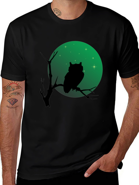 Owl Silhouette T-Shirt - Green Moon Design