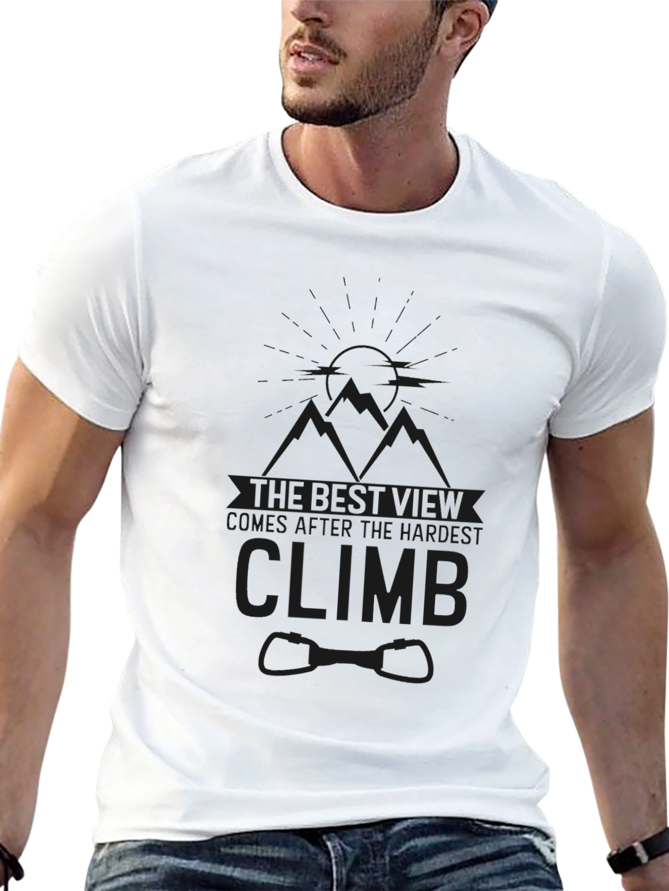Climb Mountains Black T-Shirt - Motivational Graphic Tee