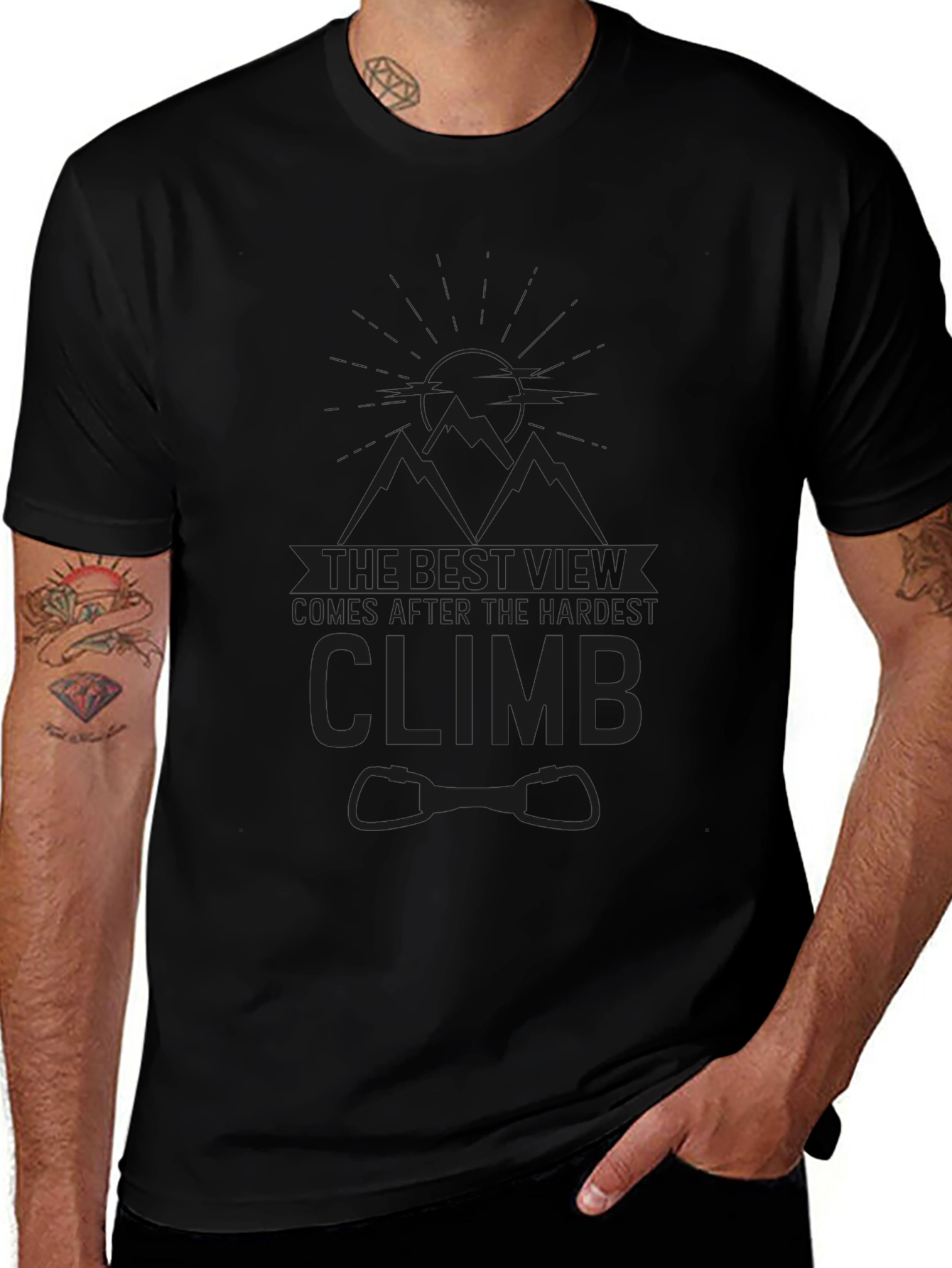 Climb Mountains Black T-Shirt - Motivational Graphic Tee