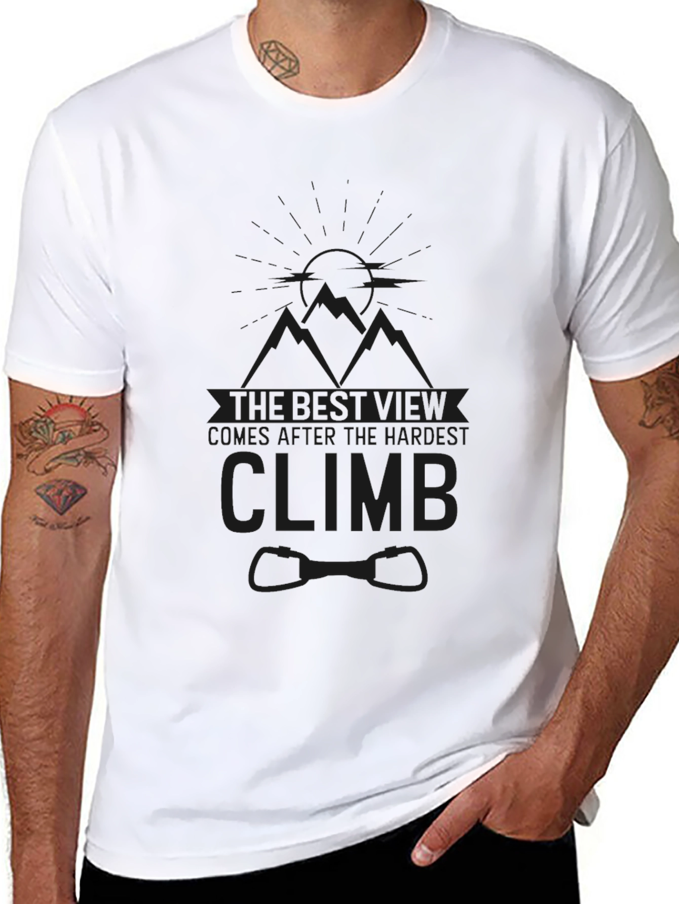 Climb Mountains Black T-Shirt - Motivational Graphic Tee
