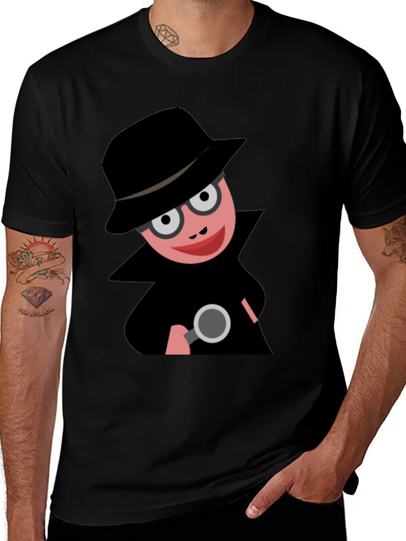 Cartoon Detective T-Shirt: Funny Spy Design