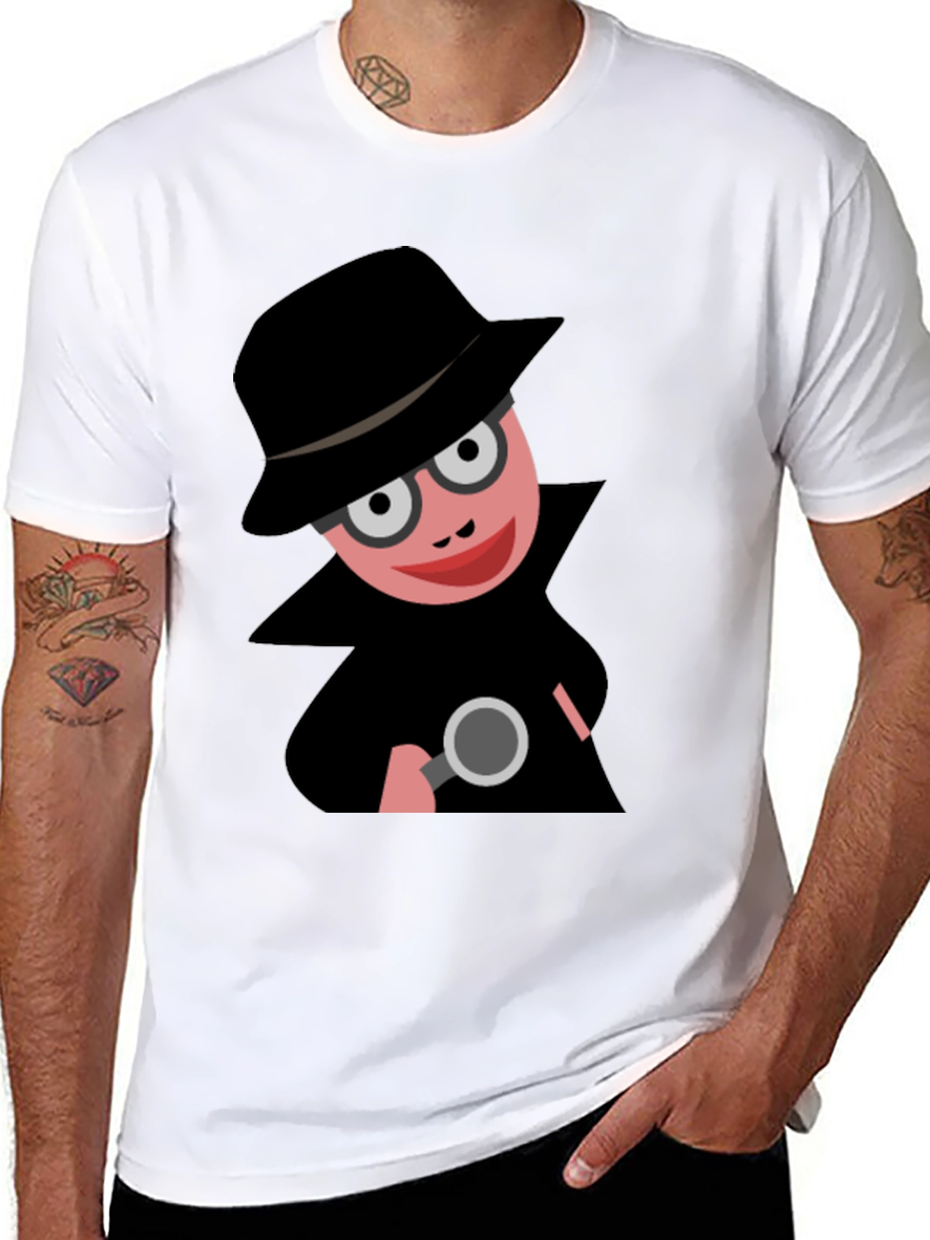 Cartoon Detective T-Shirt: Funny Spy Design