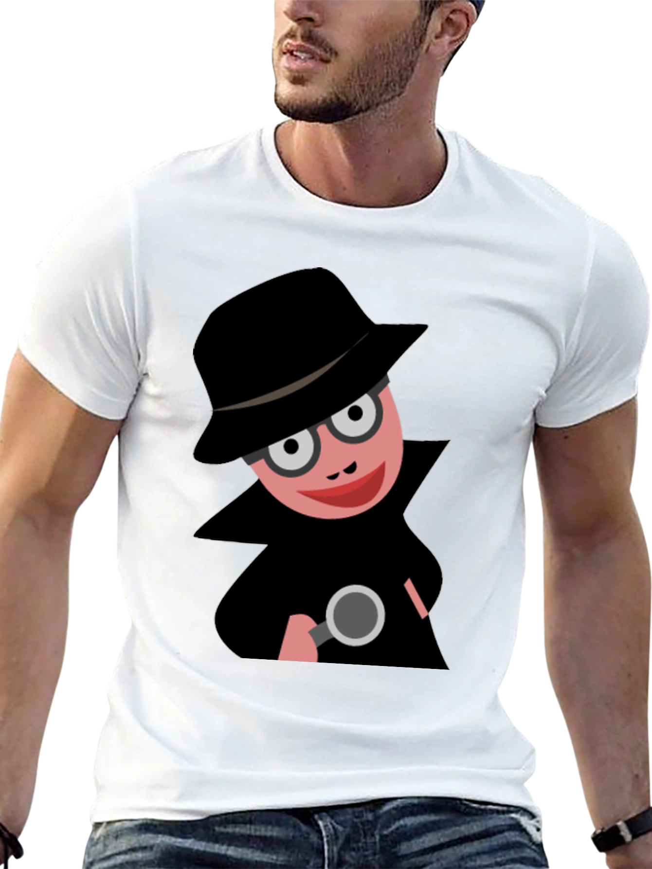 Cartoon Detective T-Shirt: Funny Spy Design