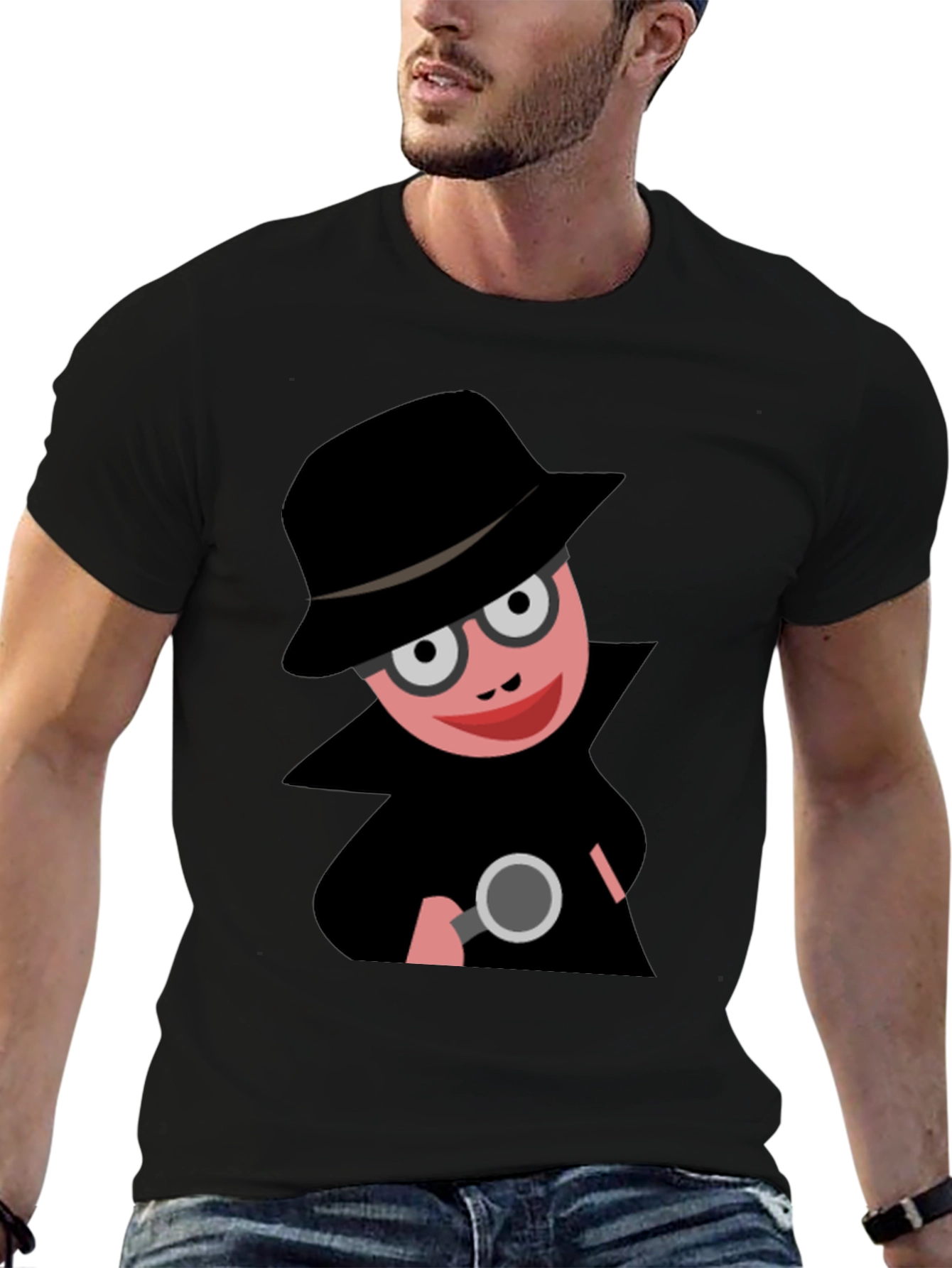 Cartoon Detective T-Shirt: Funny Spy Design