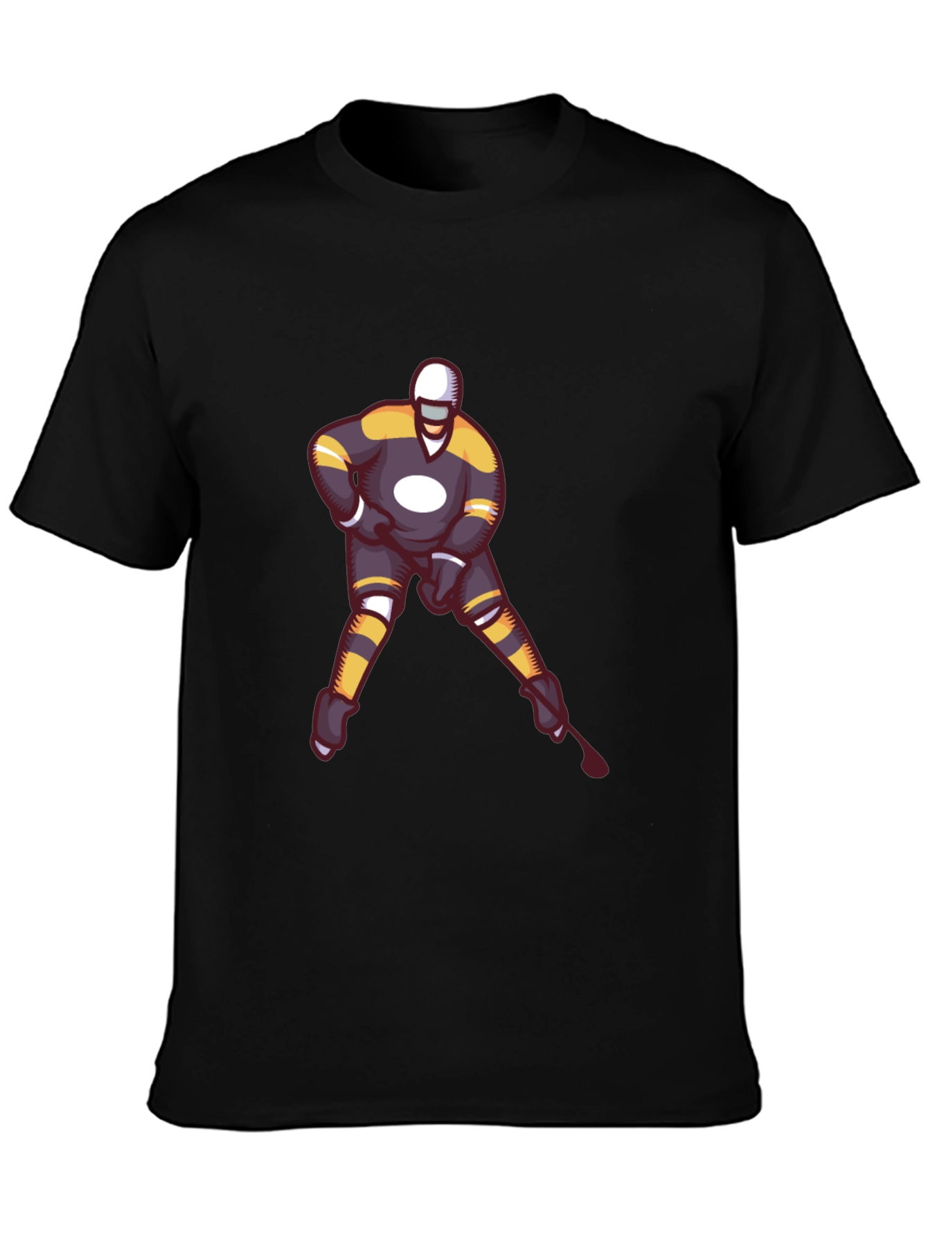 Hockey Player Graphic T-Shirt - Black