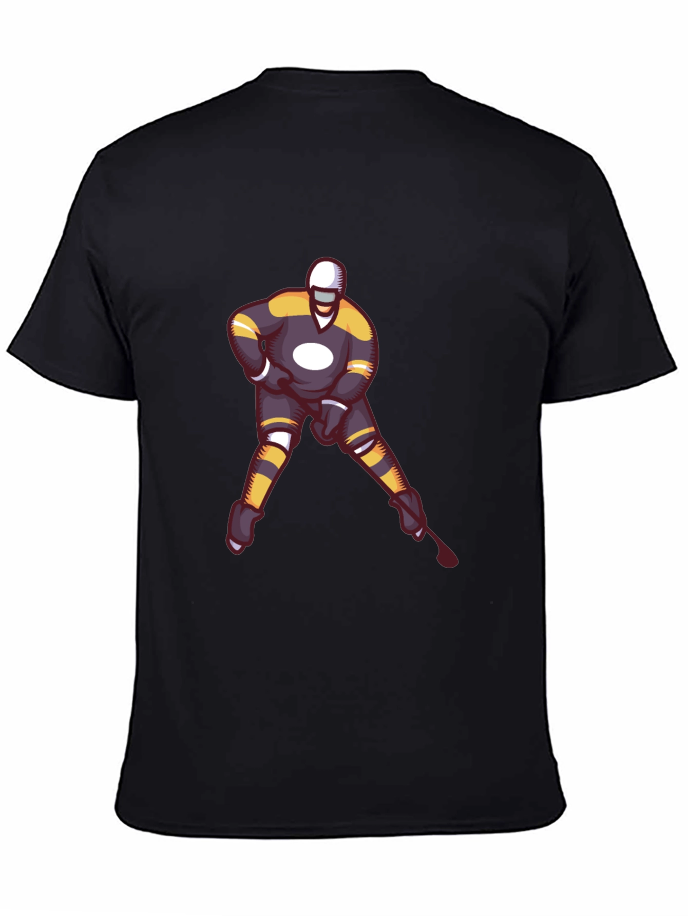 Hockey Player Graphic T-Shirt - Black