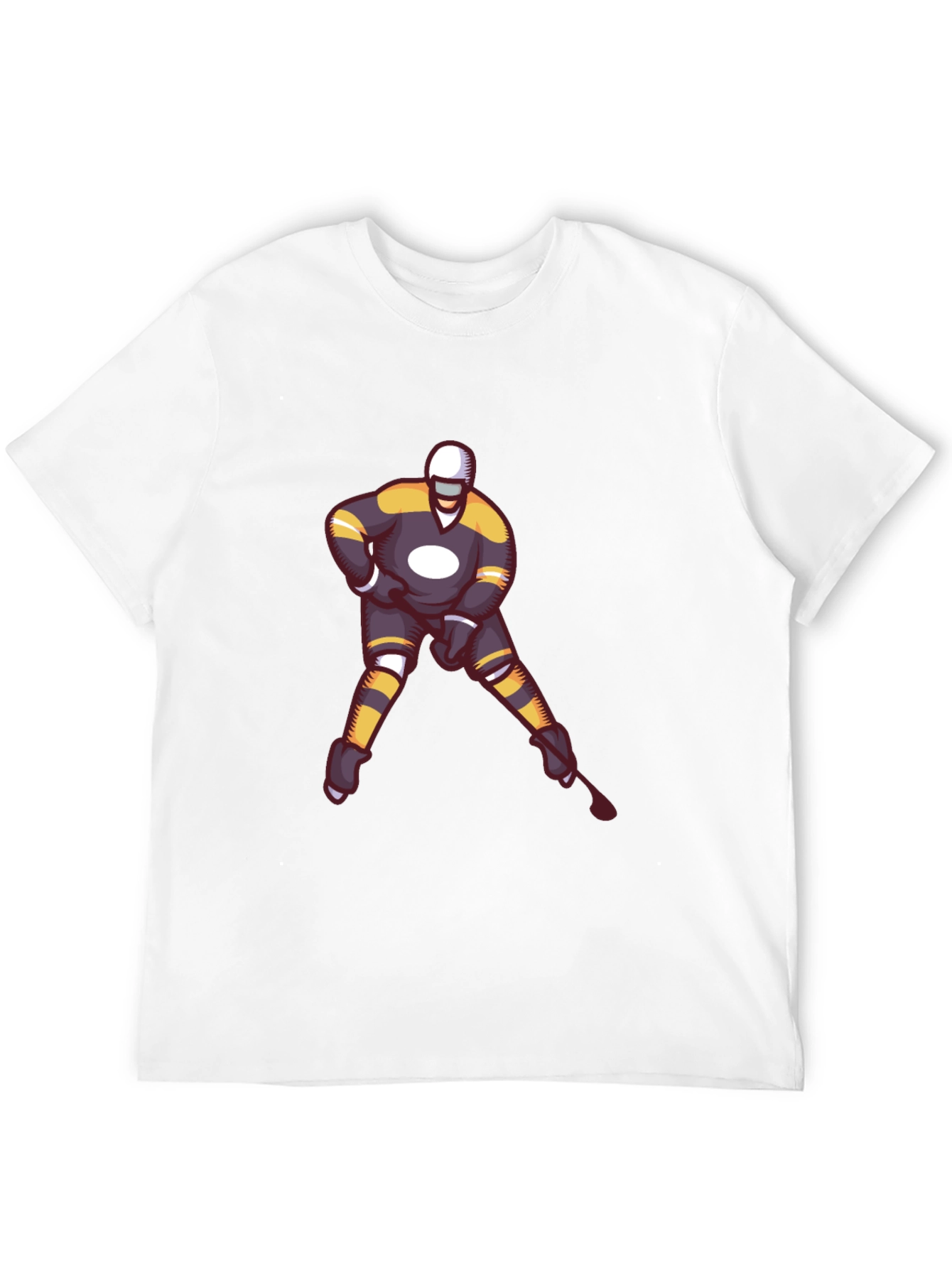 Hockey Player Graphic T-Shirt - Black