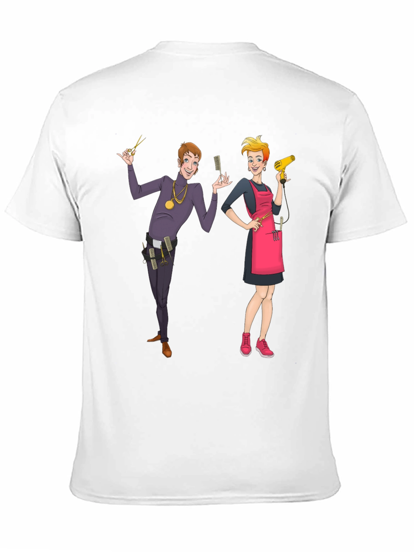 Hair Stylist Cartoon Graphic T-Shirt