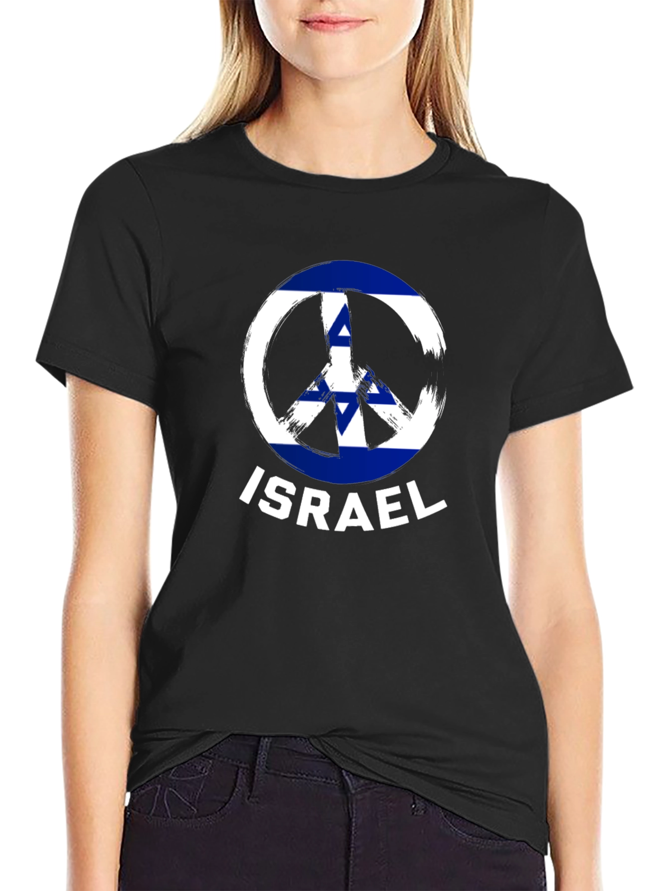 Israel Peace Sign T-Shirt Black