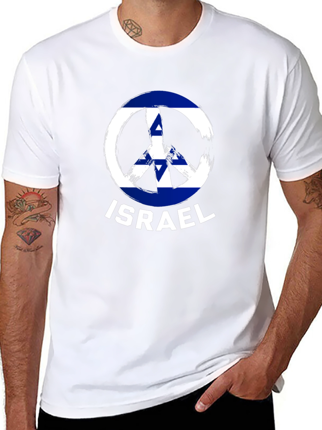 Israel Peace Sign T-Shirt Black