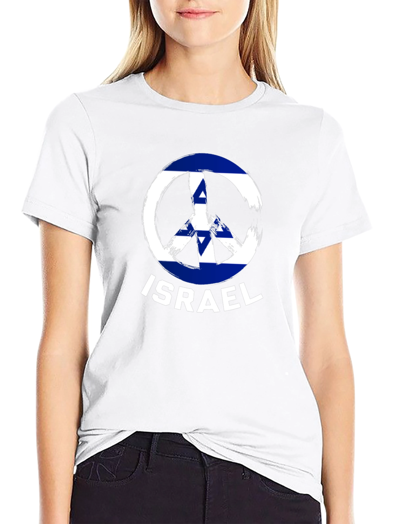 Israel Peace Sign T-Shirt Black