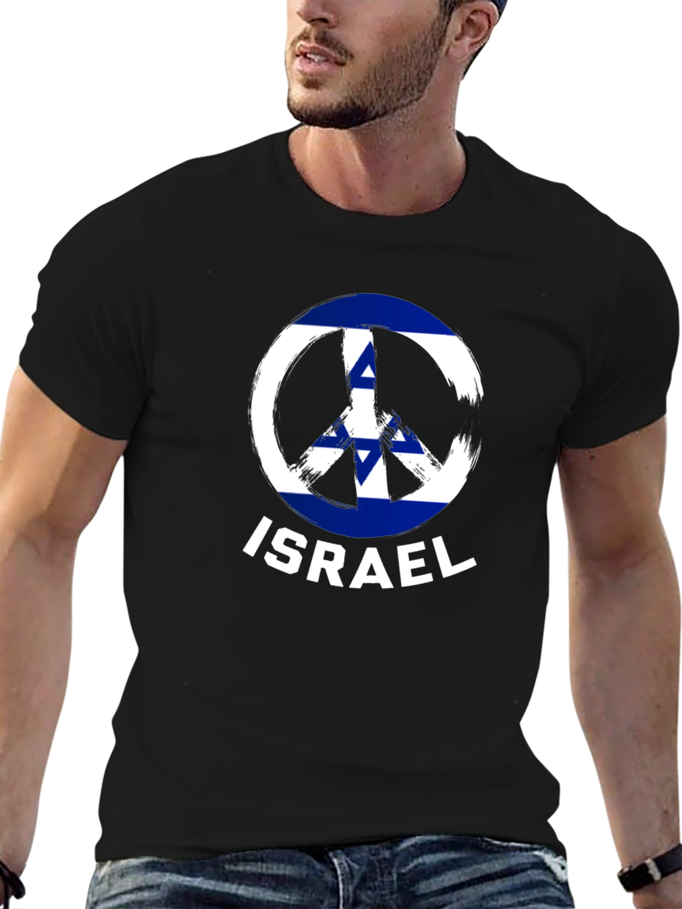 Israel Peace Sign T-Shirt Black