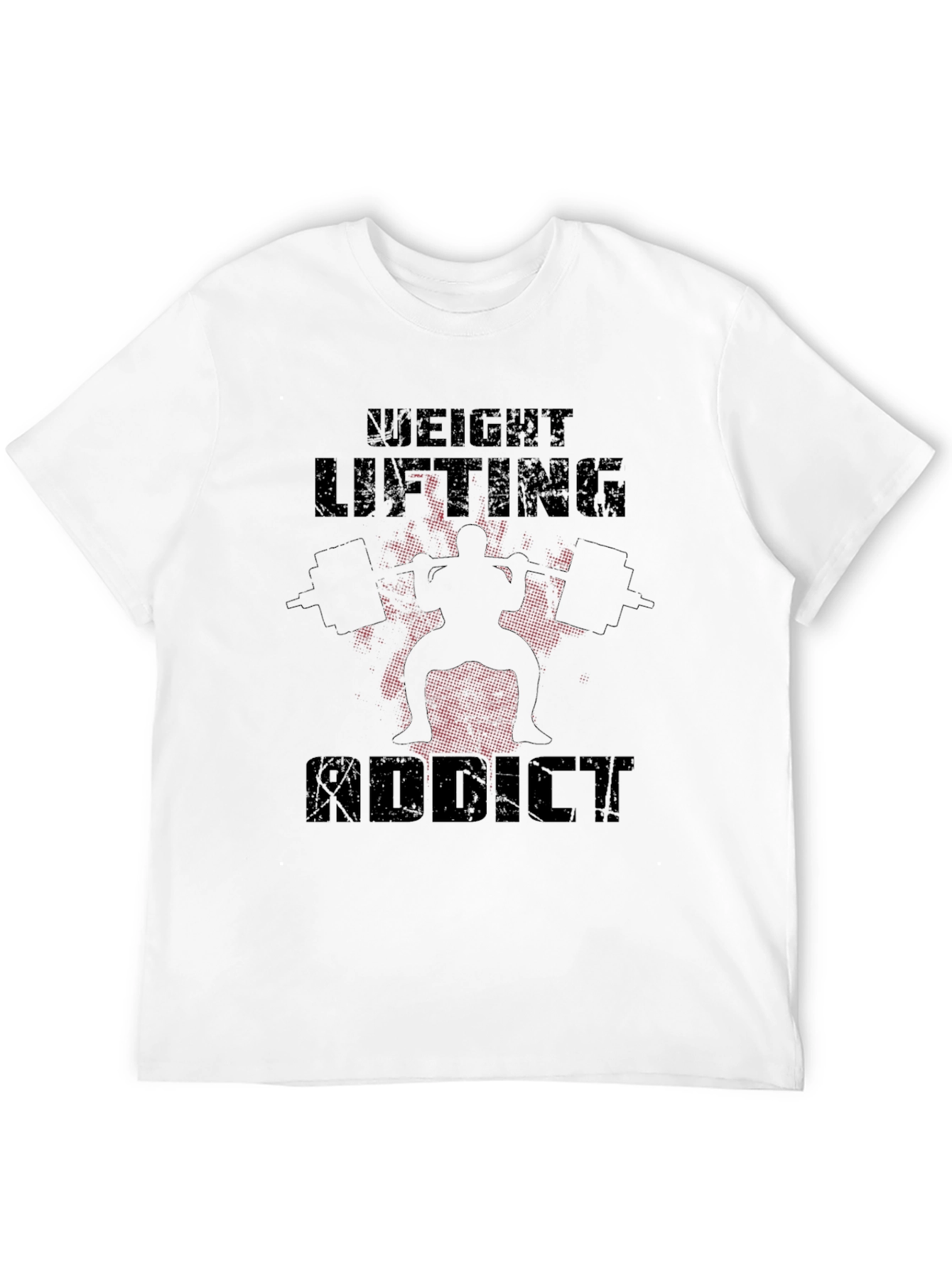Weight Lifting Addict Black Graphic T-Shirt