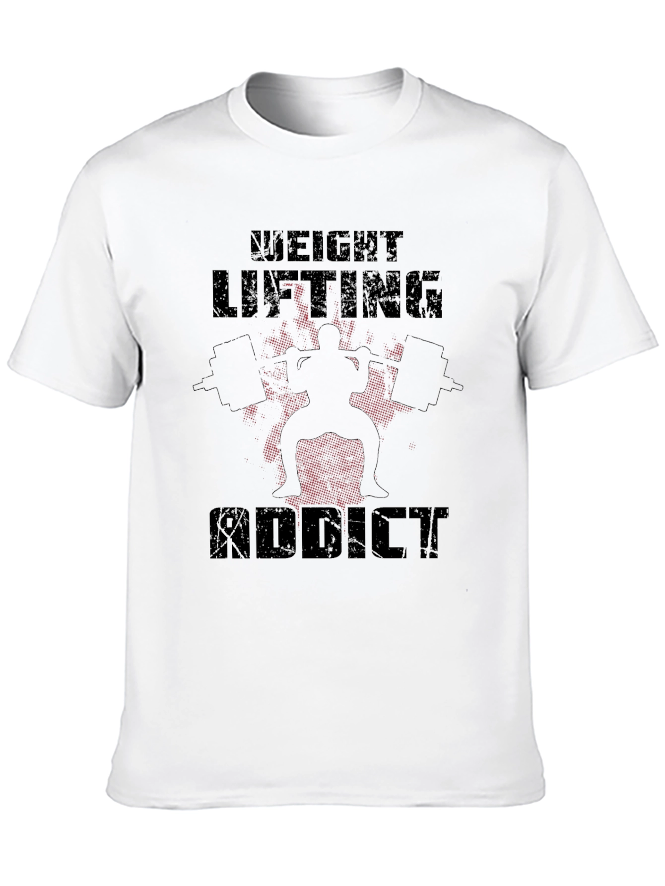 Weight Lifting Addict Black Graphic T-Shirt