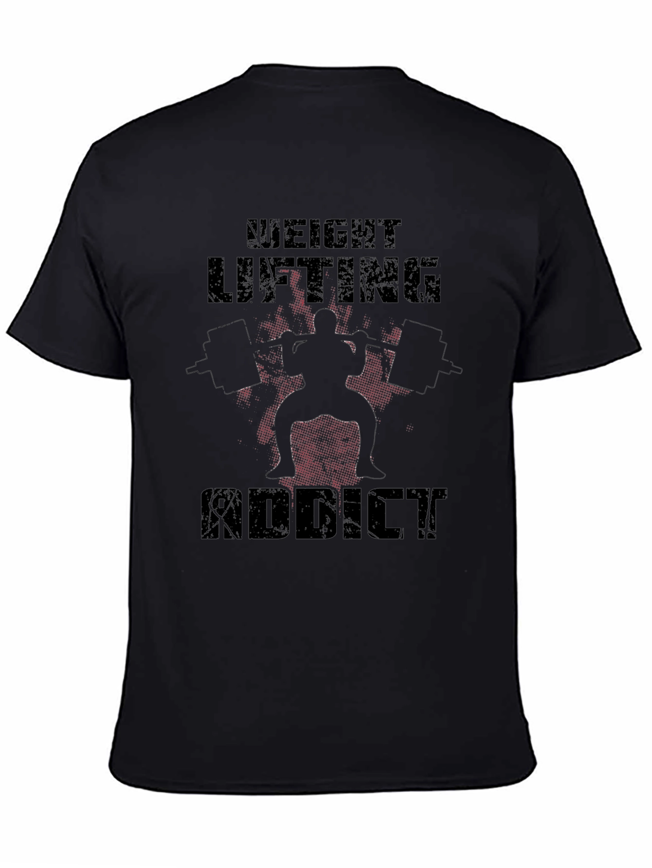 Weight Lifting Addict Black Graphic T-Shirt