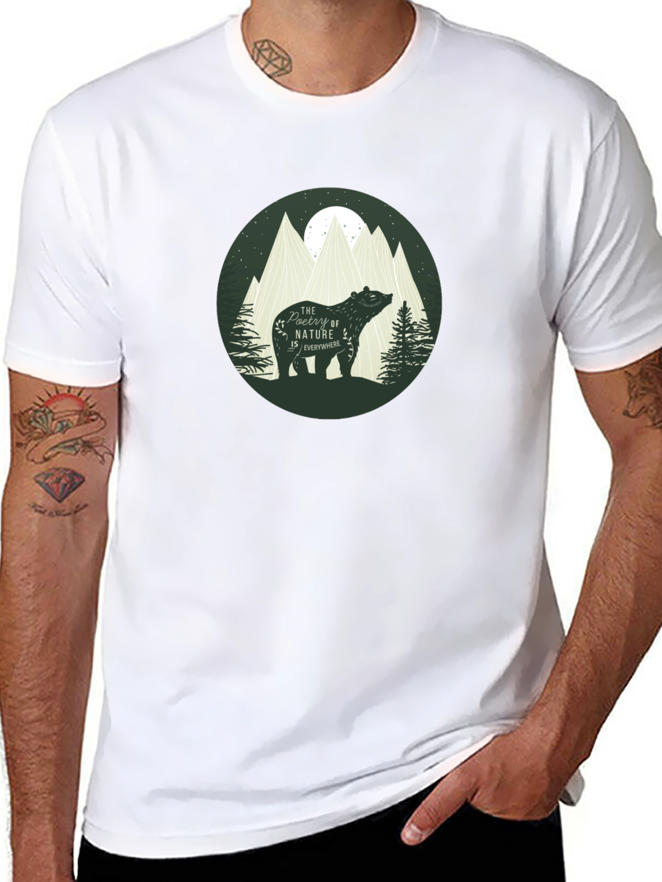 Nature Bear Graphic T-Shirt - Stylish Casual Tee