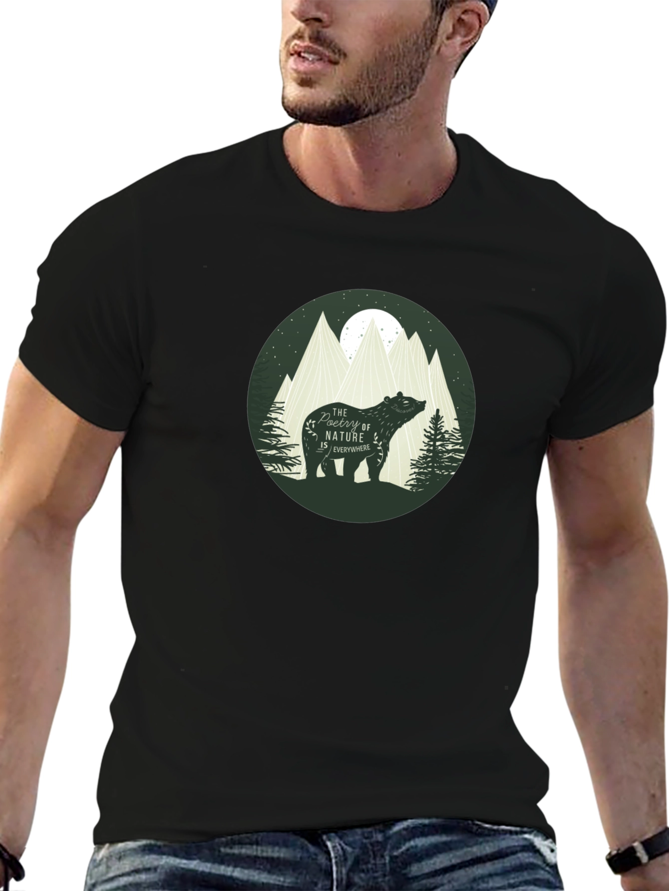 Nature Bear Graphic T-Shirt - Stylish Casual Tee
