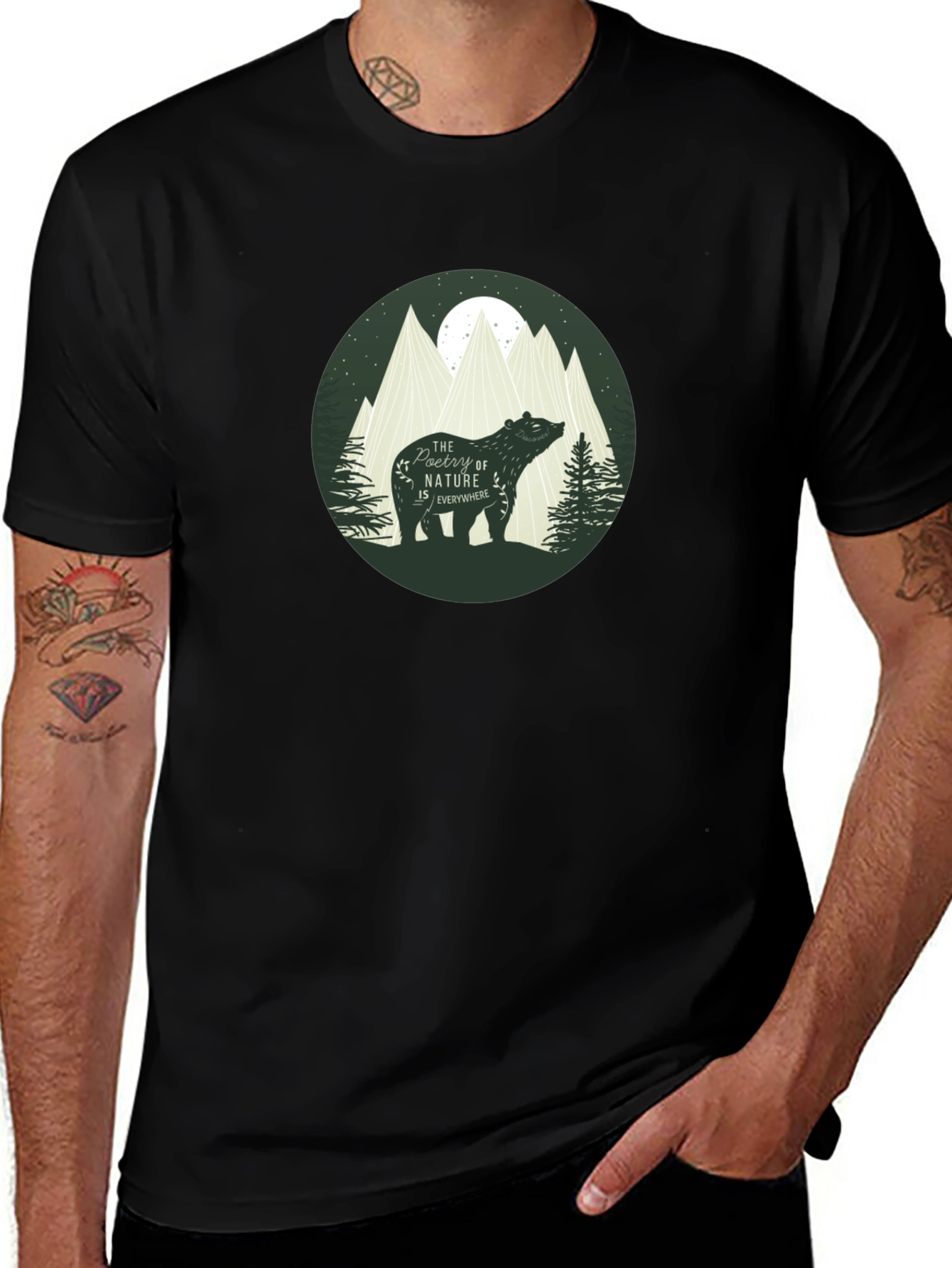 Nature Bear Graphic T-Shirt - Stylish Casual Tee