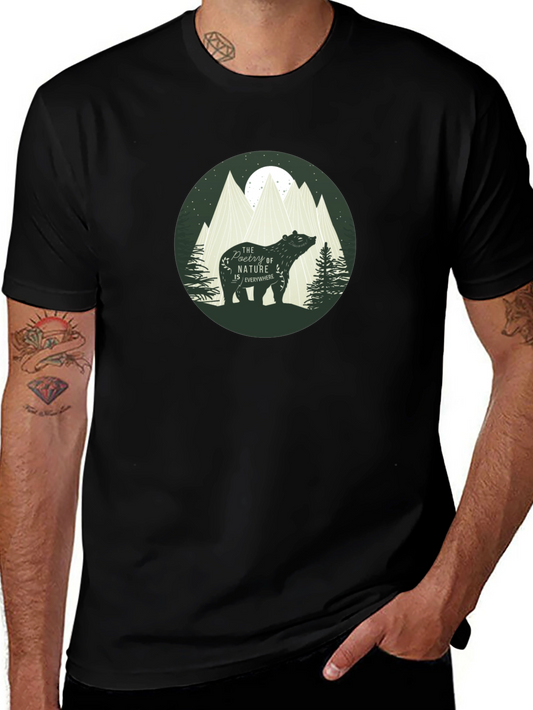 Nature Bear Graphic T-Shirt - Stylish Casual Tee