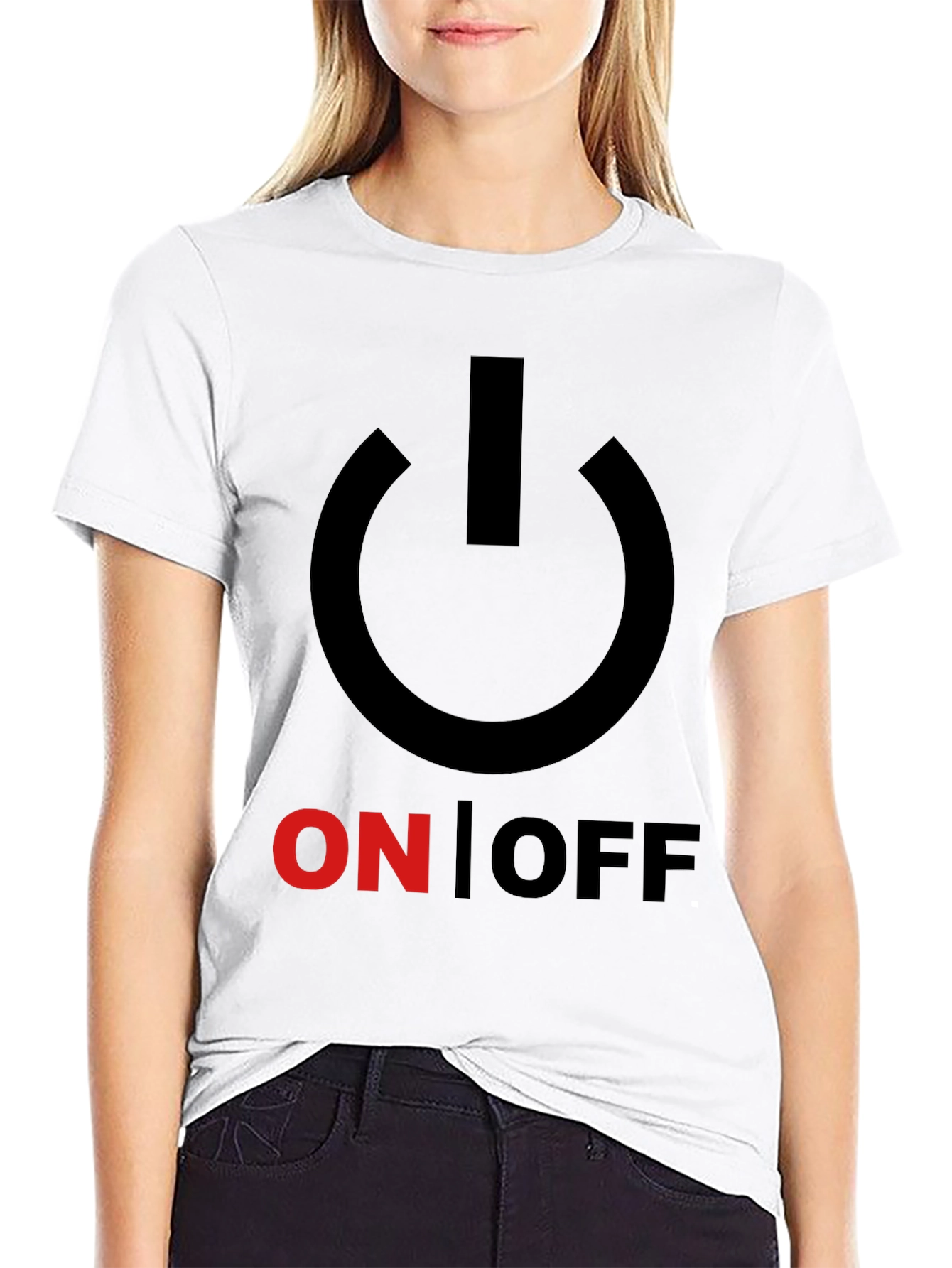On/Off Graphic Print Crew Neck T-Shirt