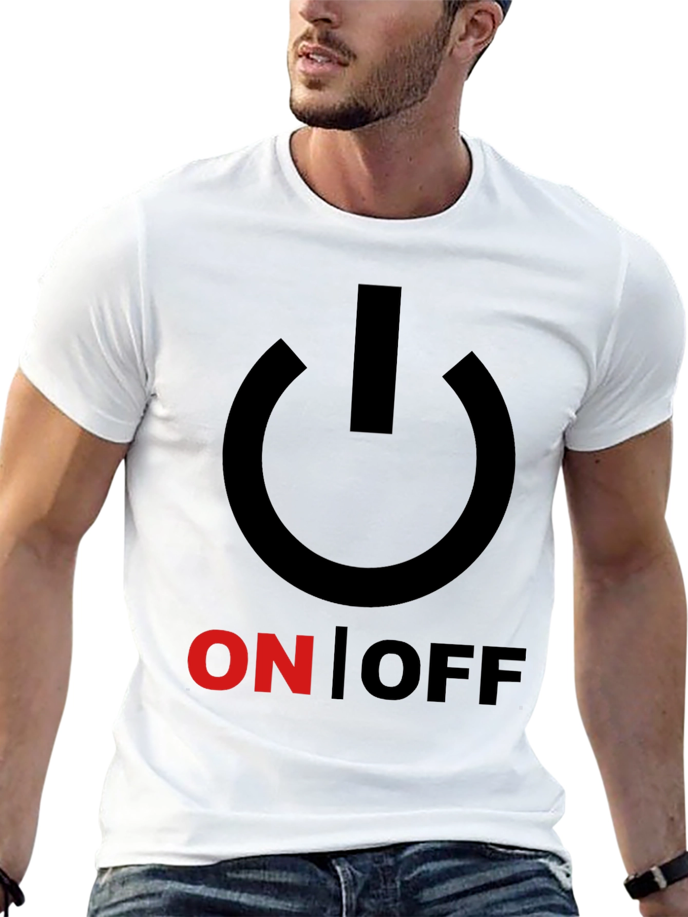 On/Off Graphic Print Crew Neck T-Shirt
